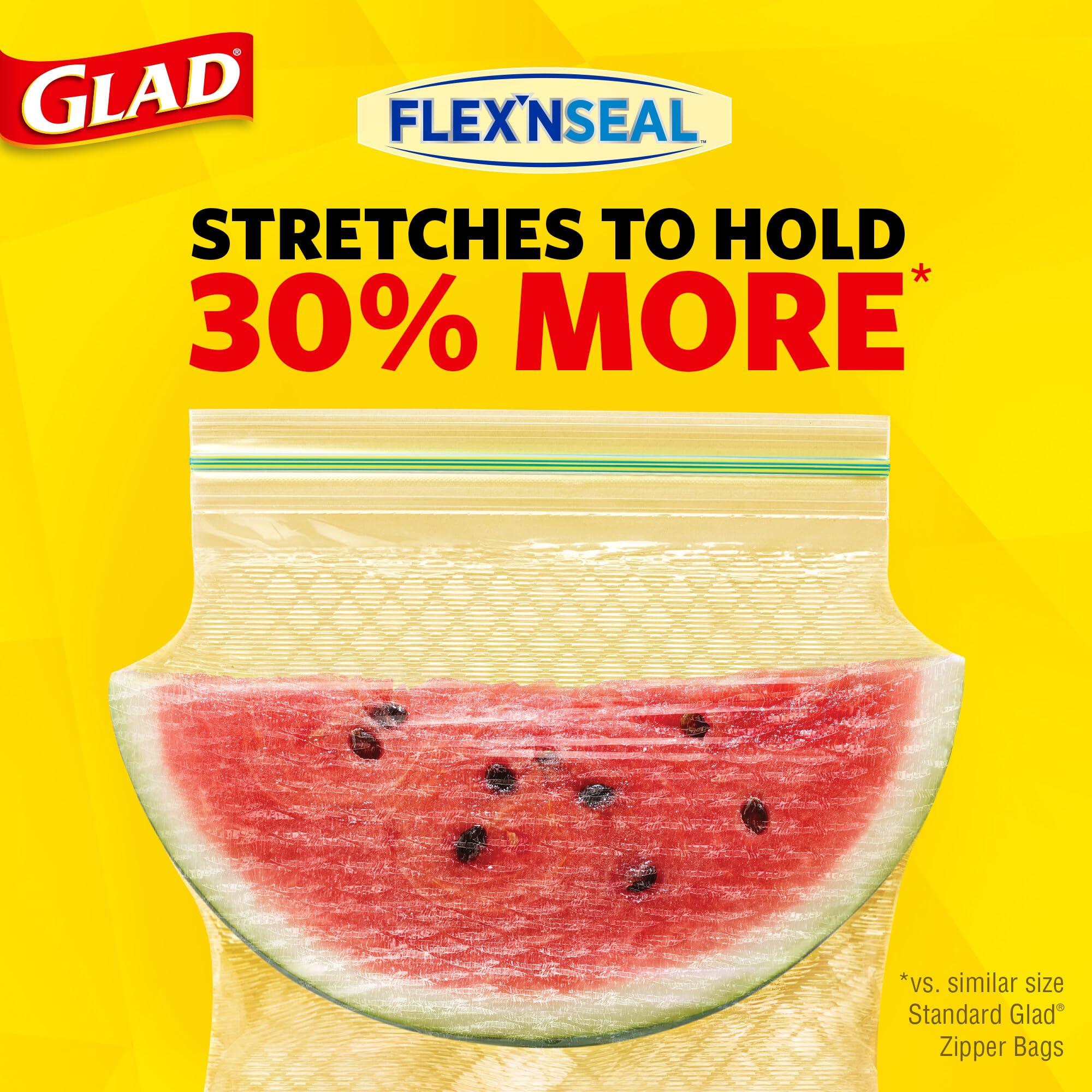 Glad Flex'N Seal Zipper Food Storage Sandwich Bags, Resealable Snack Bags, Multi-purpose Use, 100 Count (Pack of 4) - Image 3