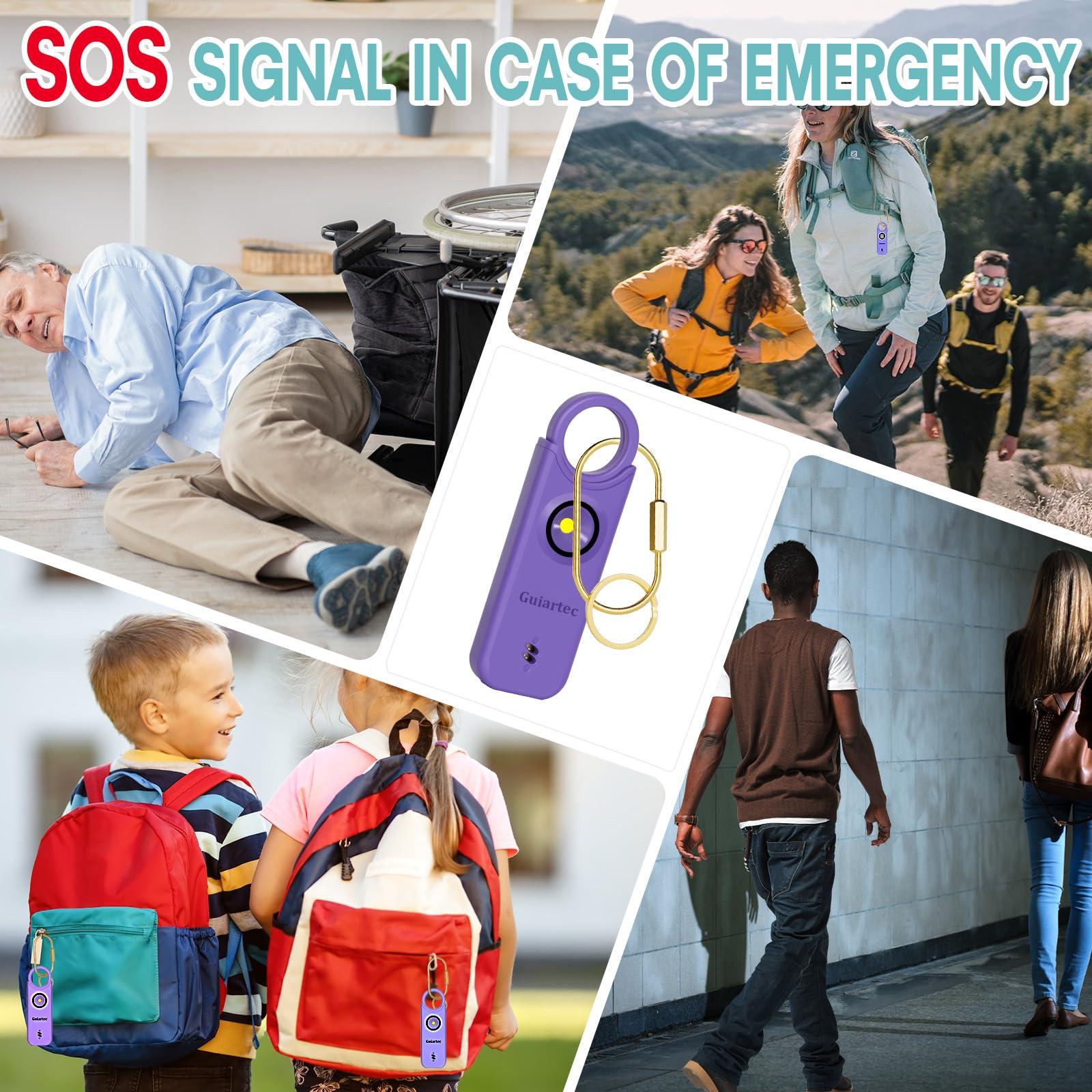 Rechargeable Personal Safety Alarm for Women, 135 dB Loud Self Defense Keychain Siren with LED Strobe Light, Personal Emergency Security Safe Devices Key Chain Alarms for Women Kids Elderly (Violet) - Image 6