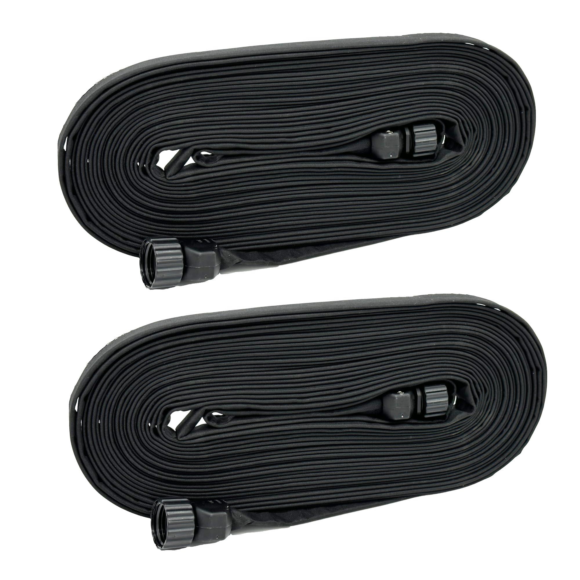 Rocky Mountain Goods Soaker Hose Flat (75’ Pack of 2)- Heavy Duty Double Layer Design - Saves 70% Water - Consistent Drip Throughout Hose - Leakproof Guarantee - Garden/Vegetable Safe