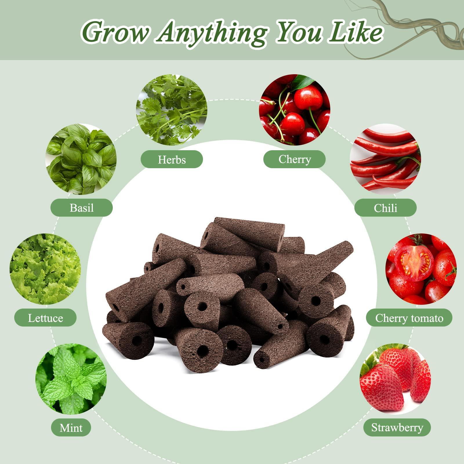 Tigvio 125 Piece Hydroponic Pods Kit: Grow Anything with 50 Grow Sponges, 12 Baskets, 12 Domes, 50 Labels, 1 Tweezer - Compatible with All Hydroponics Brands - Image 4