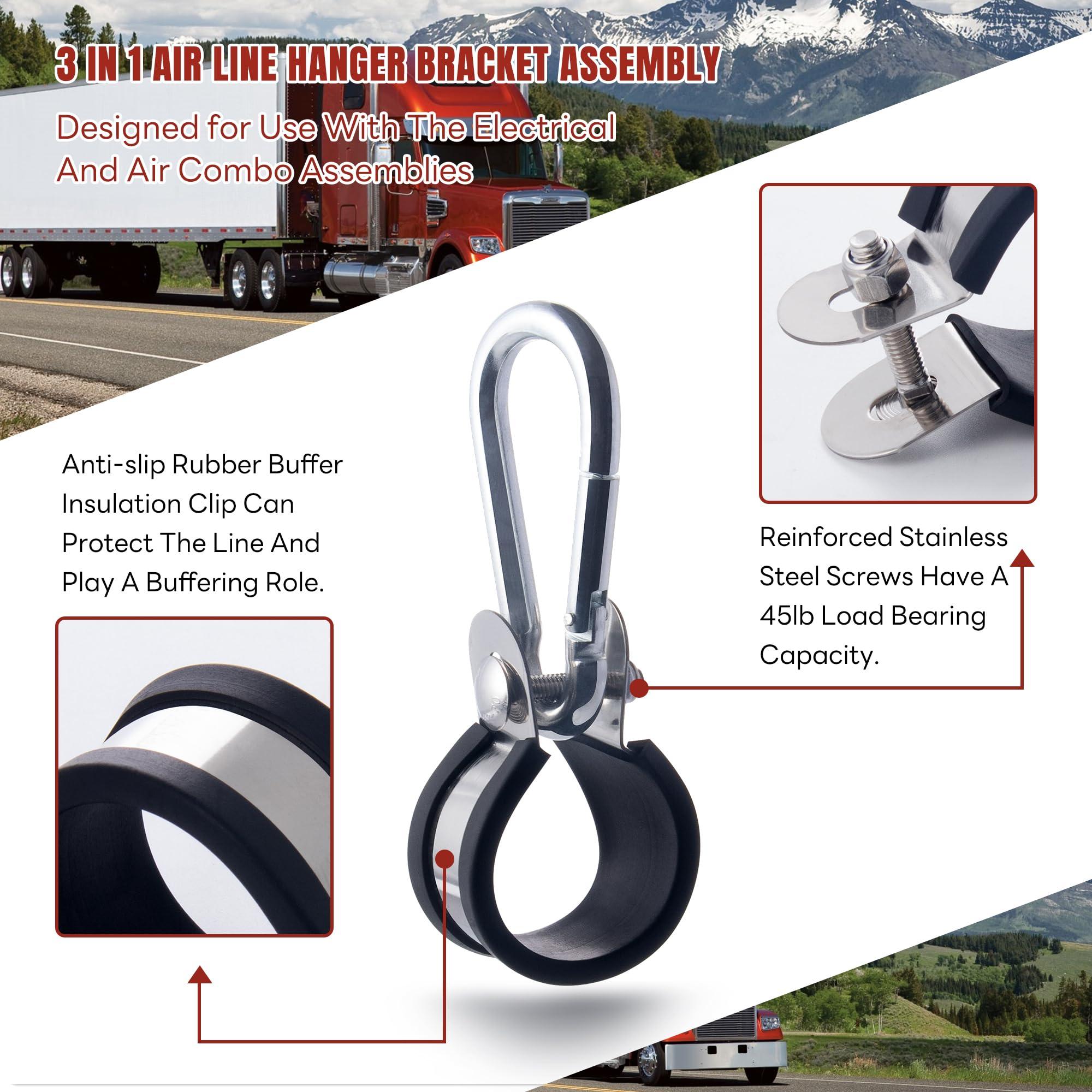 Dazakoot Heavy Duty 16” Single Tender Spring Kit, Tender Spring Assembly with Hanger Bracket, Tender Spring with Plastic Sleeves Assembly for 3-in-1 ABS Air Lines Semi Trucks Tractors Trailers - Image 3