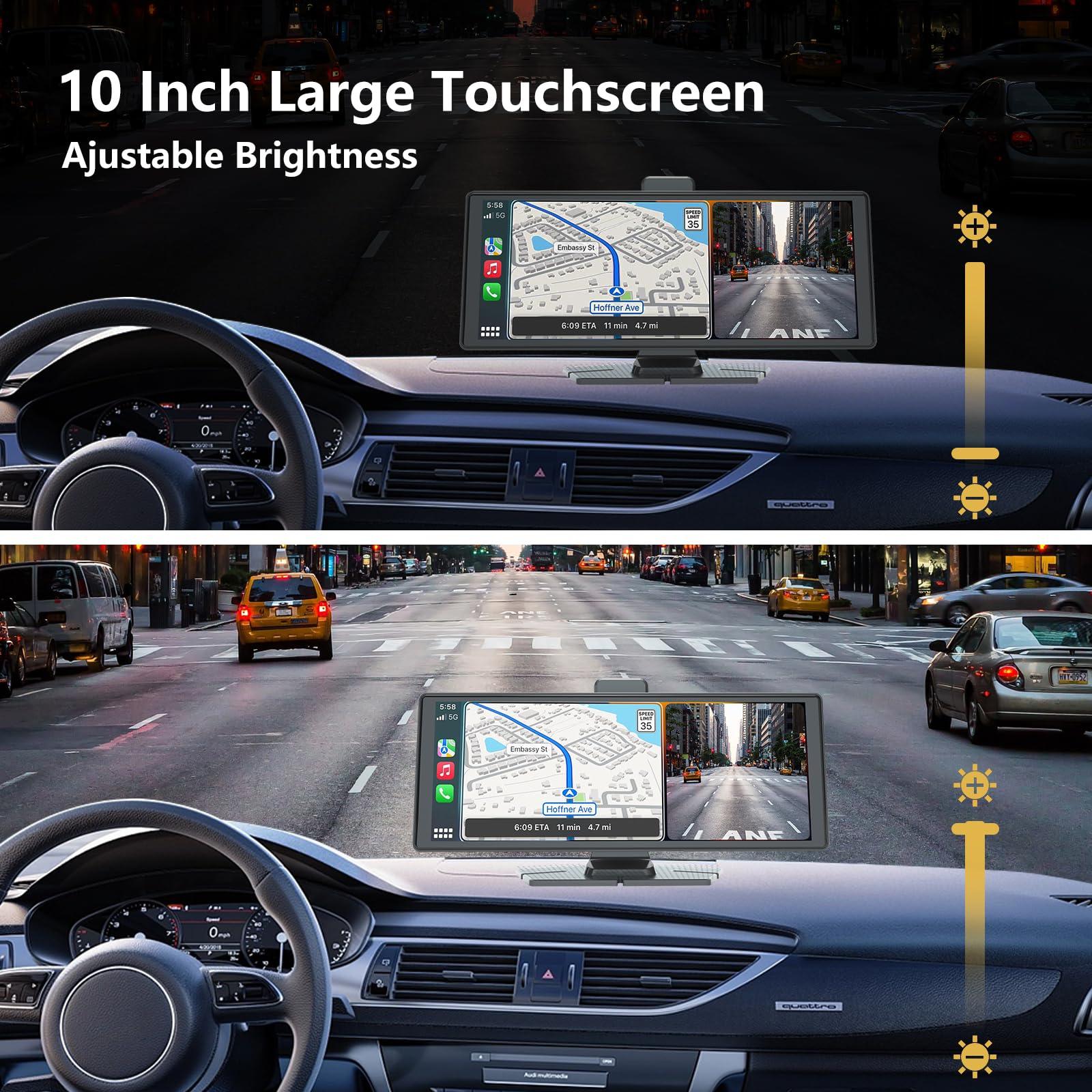 VNEIMQN 10.26" HD Carplay Screen for Car, Portable Wireless Apple Android Auto Car Play Stereo with Voice Control, 4K Dashcam, 1080P Backup Camera, Mirror Link, Bluetooth GPS - Image 8