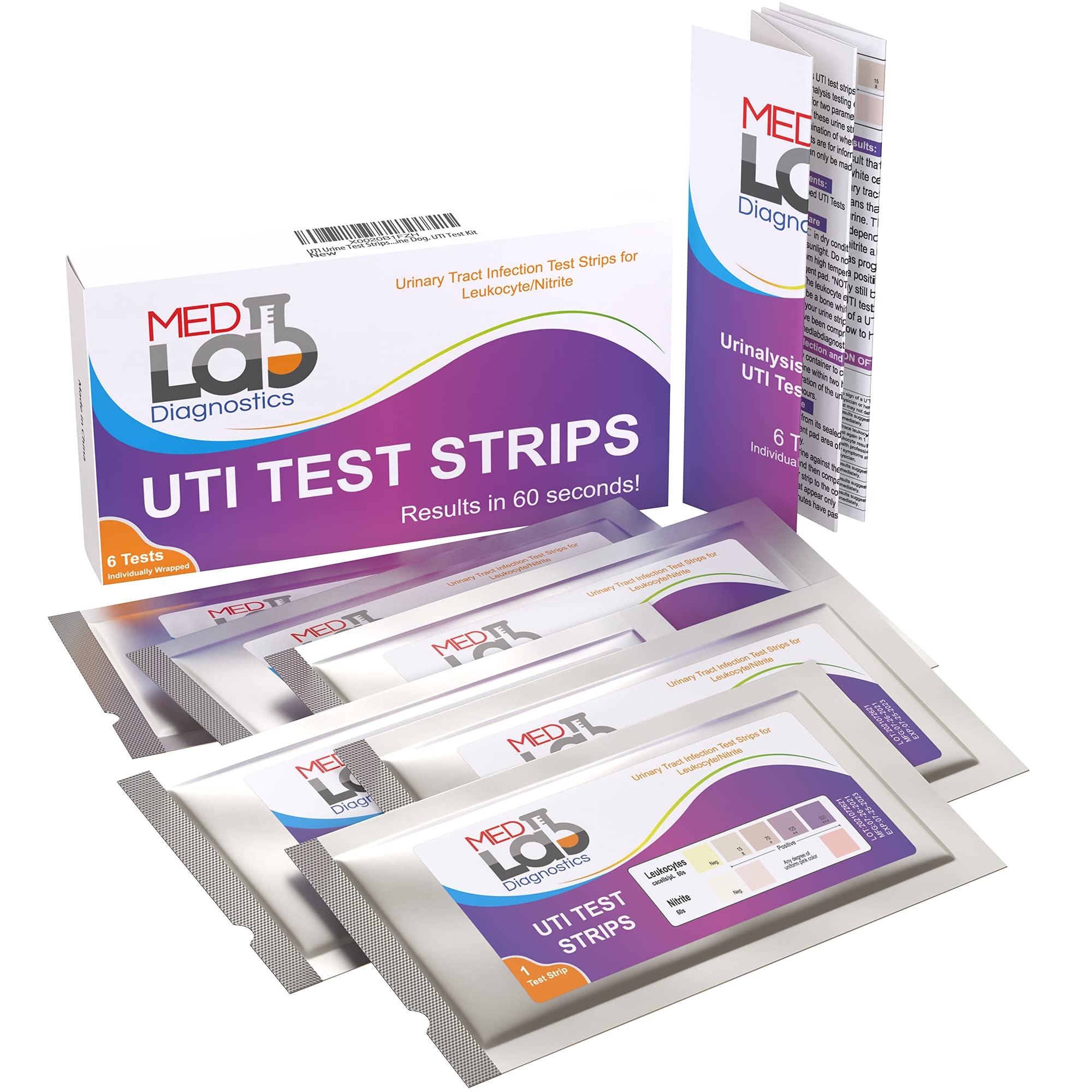 UTI Urine Test Strips(Pack of 6) Individually Wrapped Urinary Tract Infection UTI Test Kit for Women, Men, Kids Cats and Dogs - Image 2