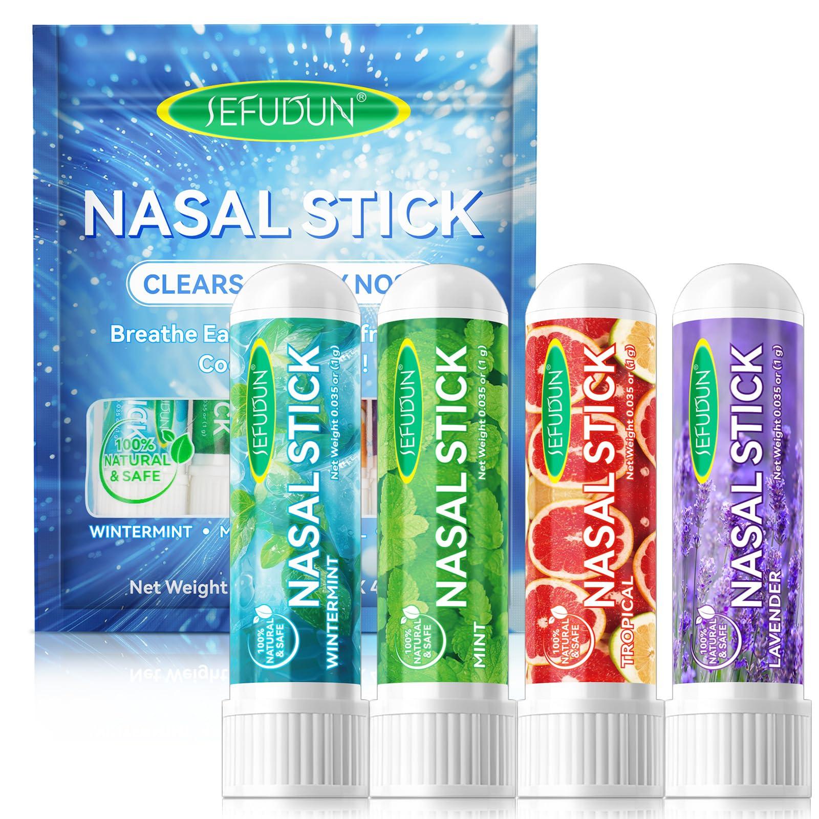NIFEISHI Nasal Stick Boost Energy Set, Nose Inhaler Stick, Nasal Stick Inhaler for Daily Refreshment, Natural Mint Nasal Sticks for Breathing, 4pcs