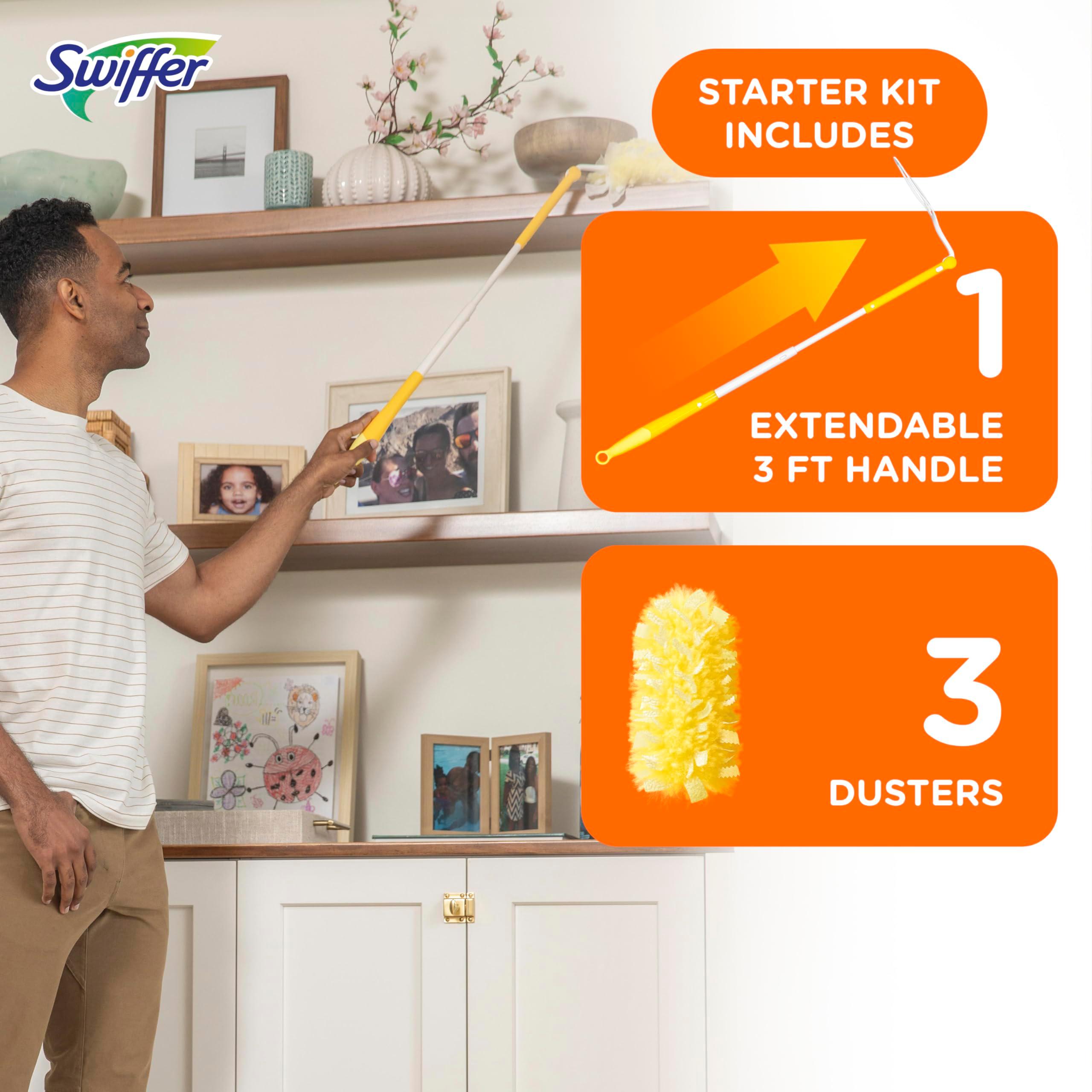 Swiffer Duster Heavy Duty 3 ft Extendable Handle Starter Kit with 3 Refills - Image 8