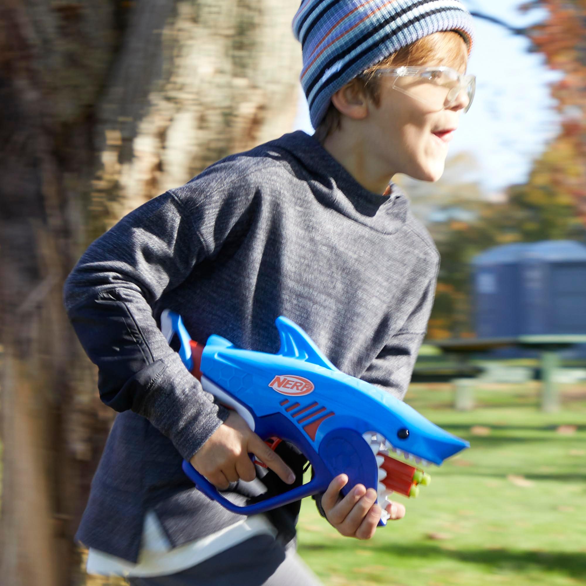 NERF Junior Wild Sharkfire, Easy Play Dart Blaster, 8 Nerf Elite Darts, Nerf Blaster Shark Toys for 6 Year Old Boys & Girls & Up, Outdoor Toys - Image 9