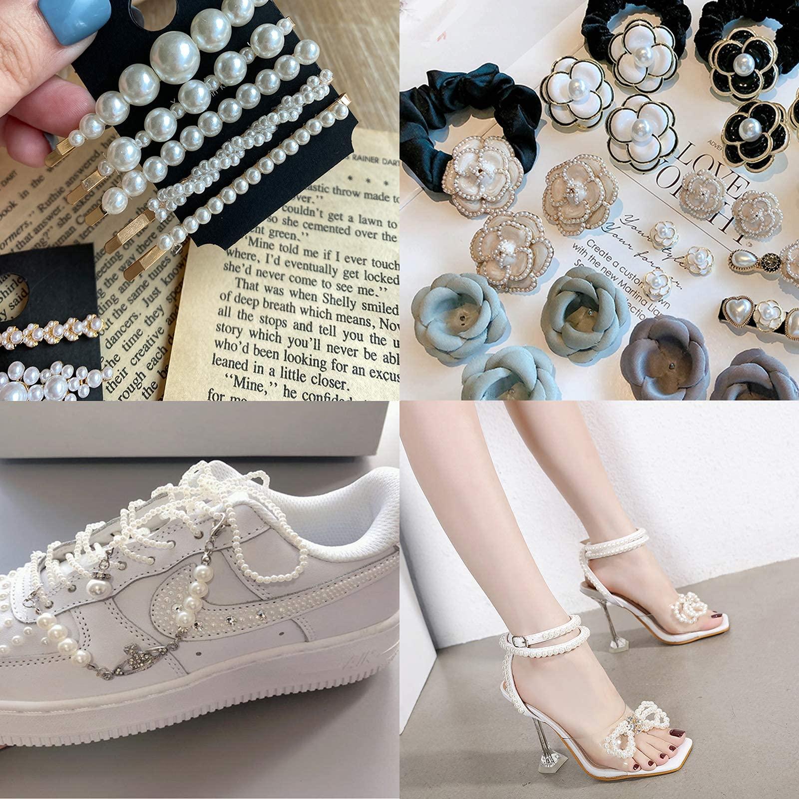 PH PandaHall 6 Sizes White Flat Back Pearls Cabochon 690pcs Flat Pearls Gems for Cup Nails Crafts Shoes Hairband Scrapbooking Embellishment Makeup Wedding Phone Case Making 4mm 5mm 6mm 8mm 10mm 12mm - Image 9