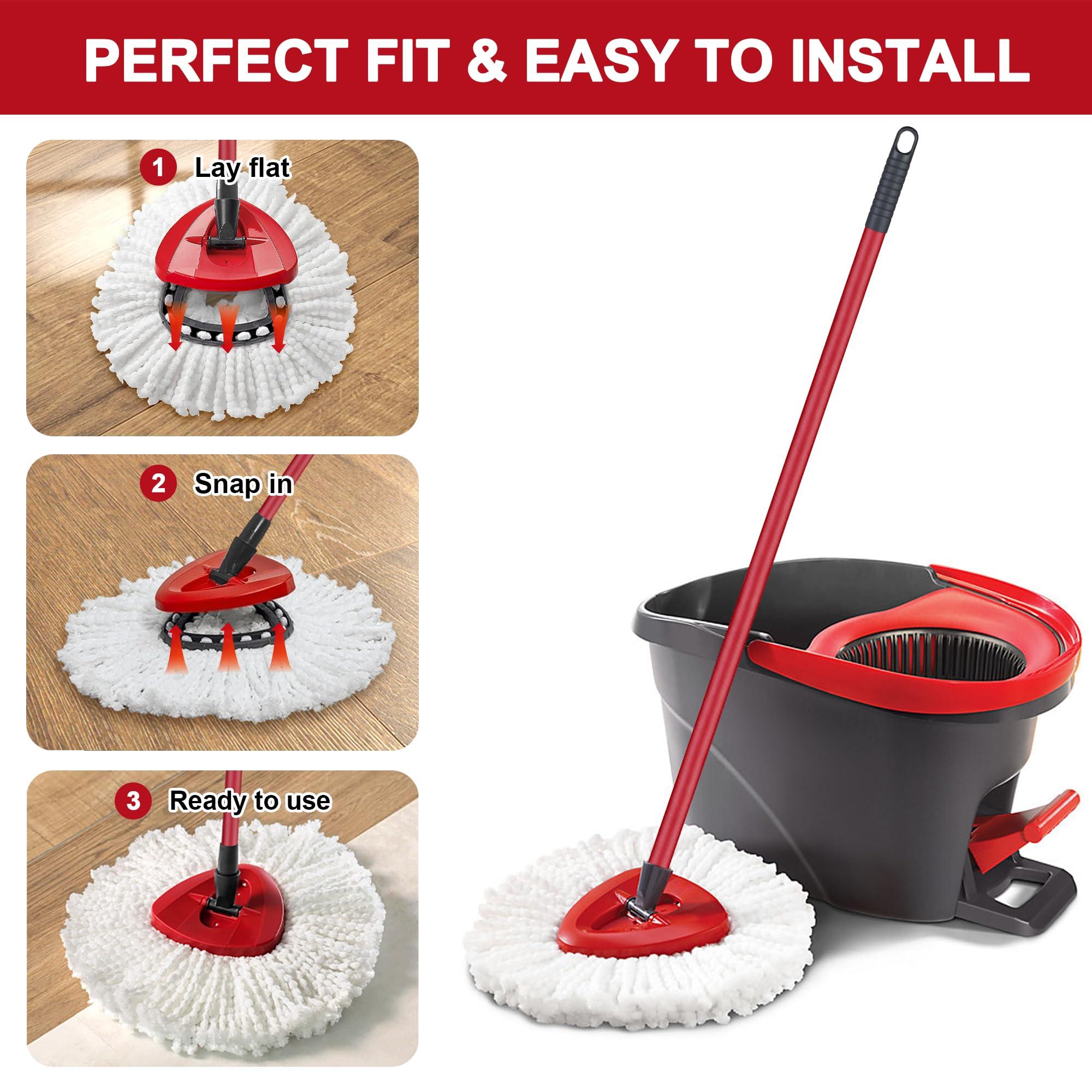 3 Pack Mop Replacement Heads for O-Ceda Mop Replace Head EasyWrin Spin Mop Heads Replacements, Microfiber Spin Mop Refills, Easy Cleaning Mop Head Replacement - Image 3