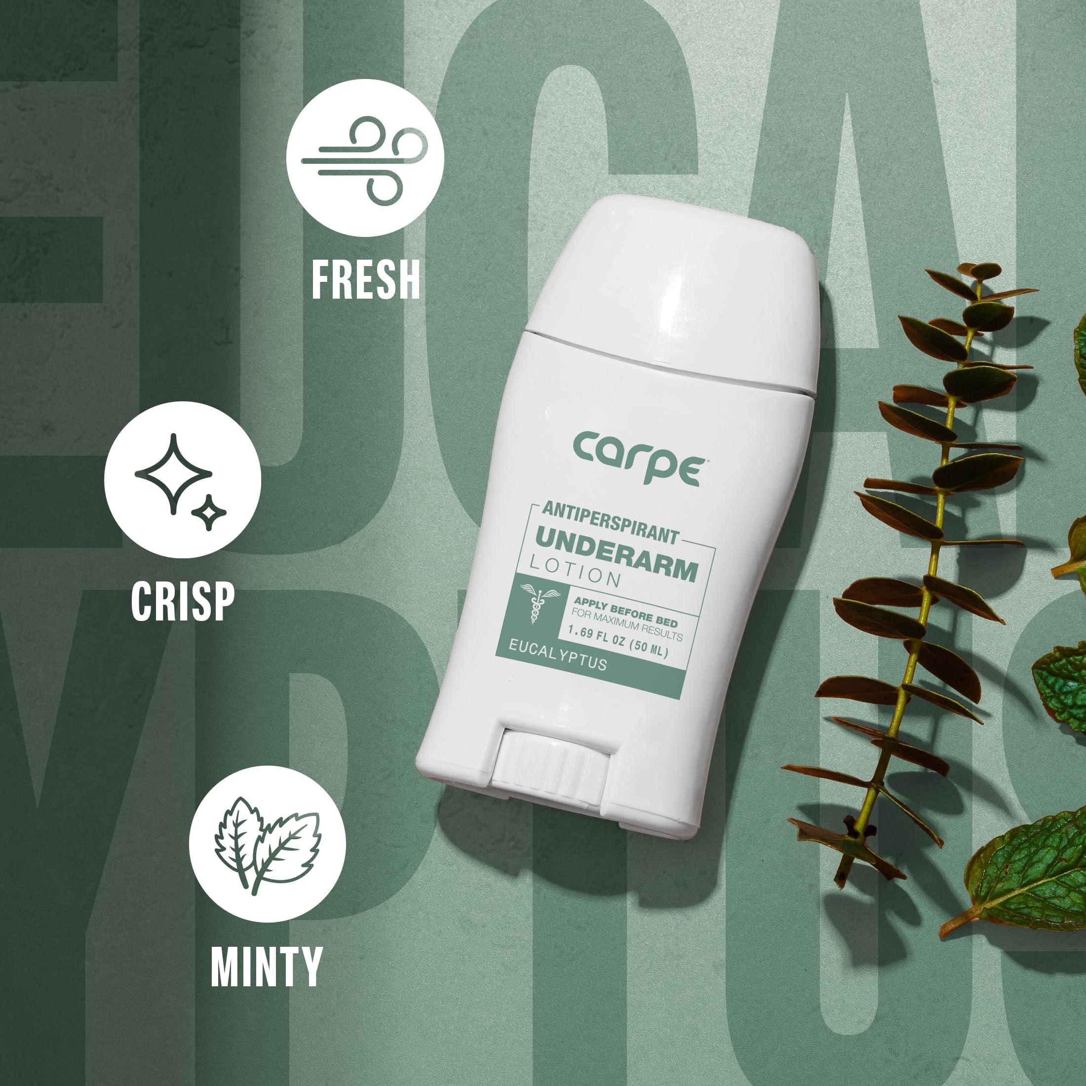 Carpe Underarm Antiperspirant and Deodorant, Clinical strength with all-natural Eucalyptus scent, Combat excessive sweating Stay fresh and dry, Great for hyperhidrosis - Image 4