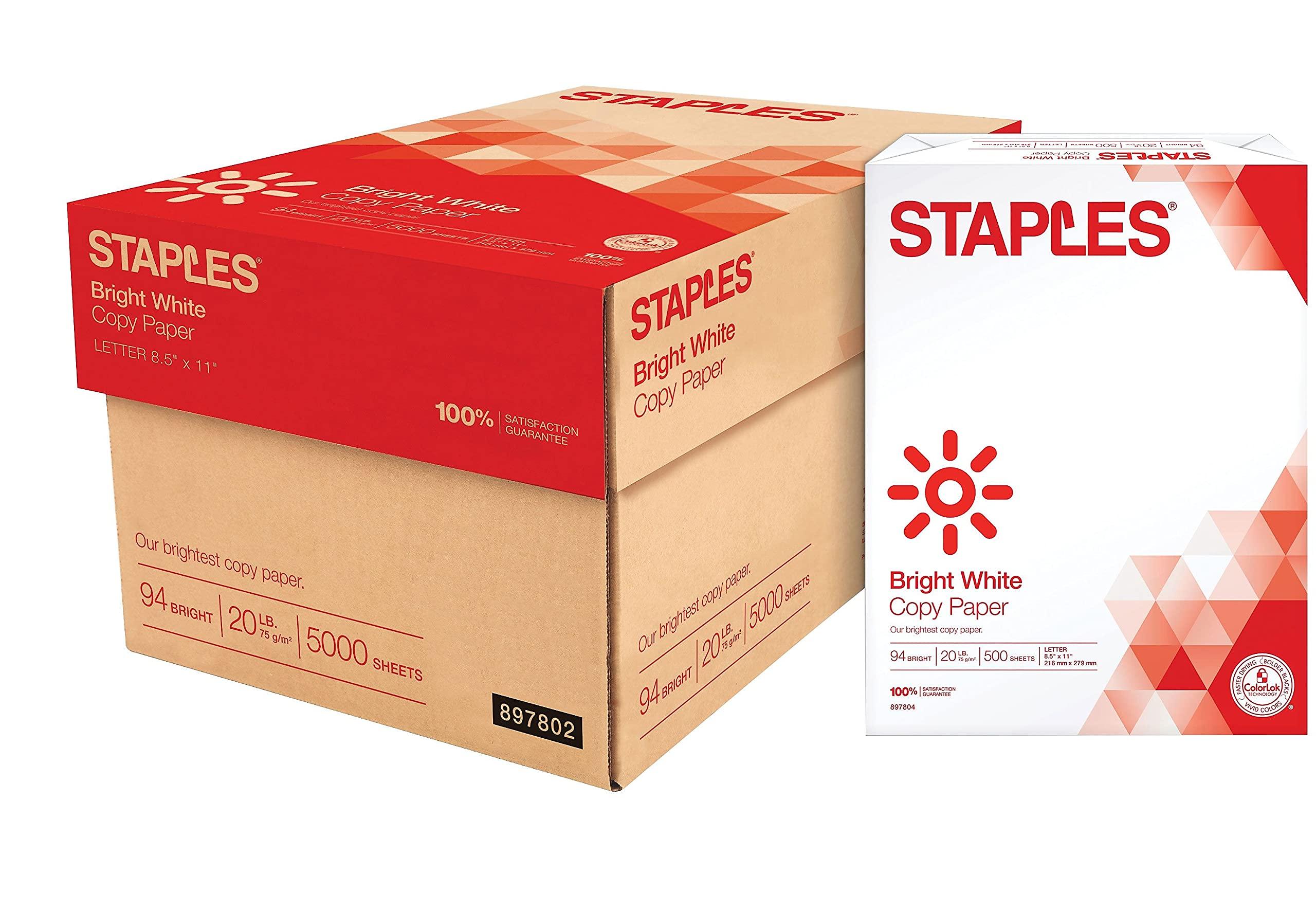 Staples Select Copy Paper, 8.5" x 11", 20 lbs., White, 500 Sheets/Ream, 10 Reams/Carton (20472) - Image 2