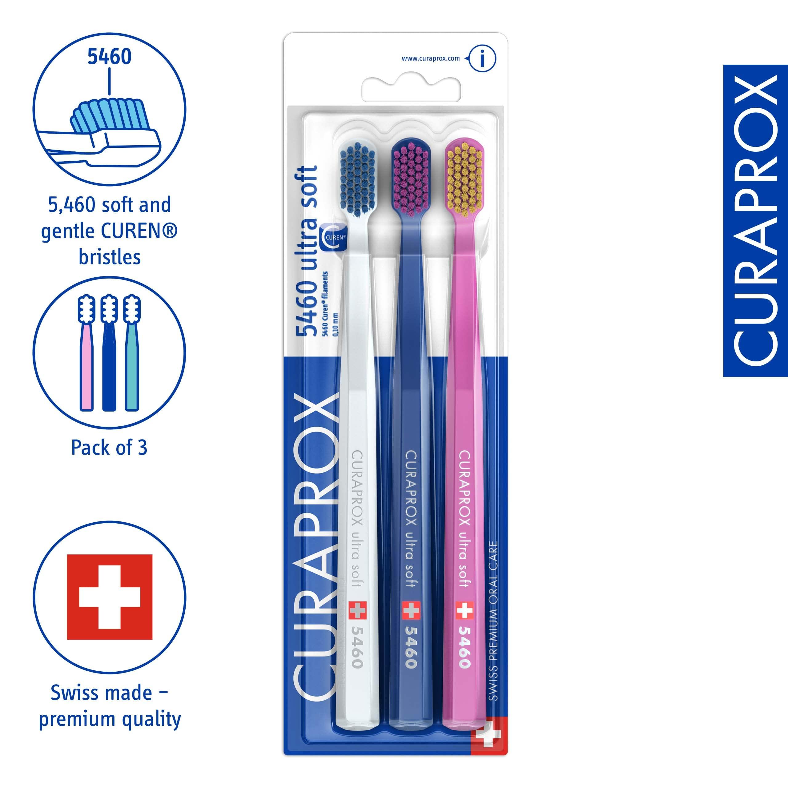 Curaprox CS 5460 Ultra-Soft Toothbrush – for Sensitive Teeth & Gums | Gentle Plaque Removal | 3-Pack |Random Colour - Image 2