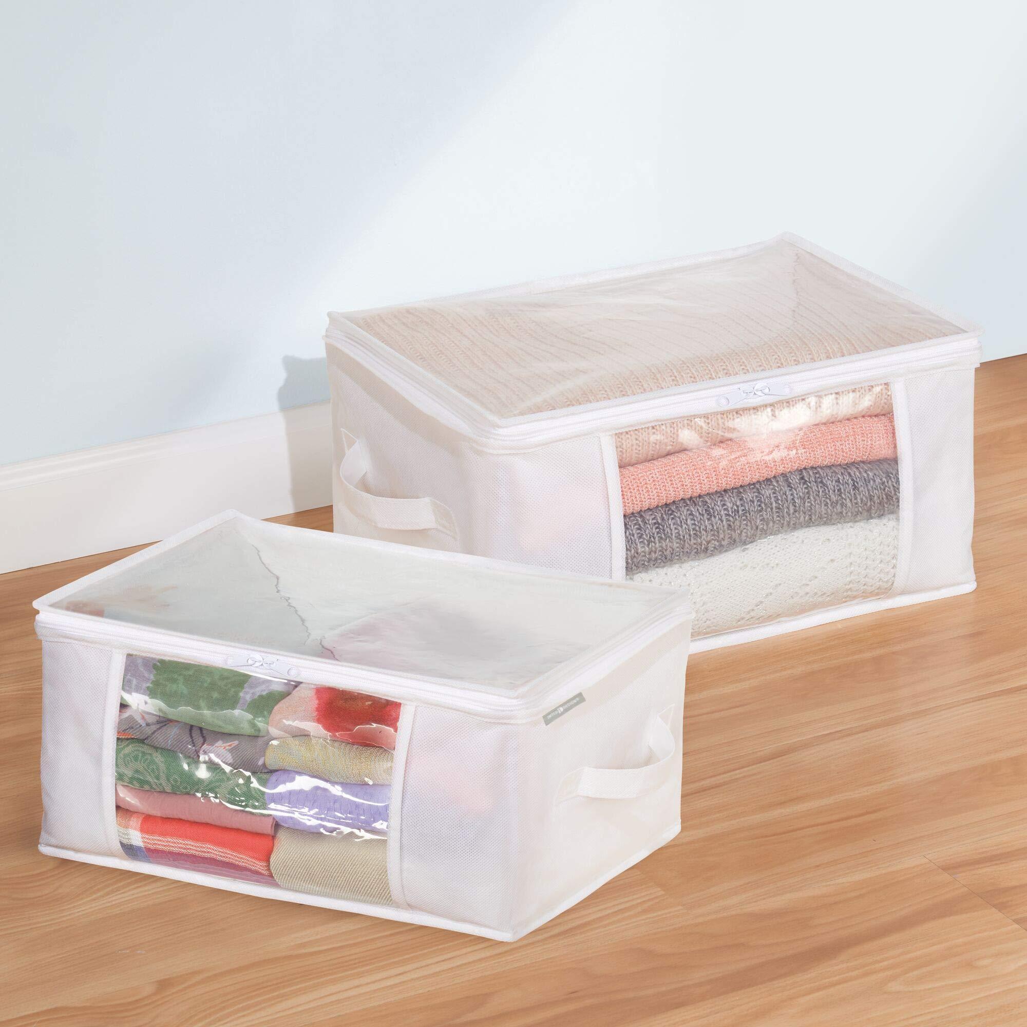 iDesign Fabric Storage Zipper Bag-Medium, 16" x 12" x 8", Set of 2, Standard 2 Count - Image 2