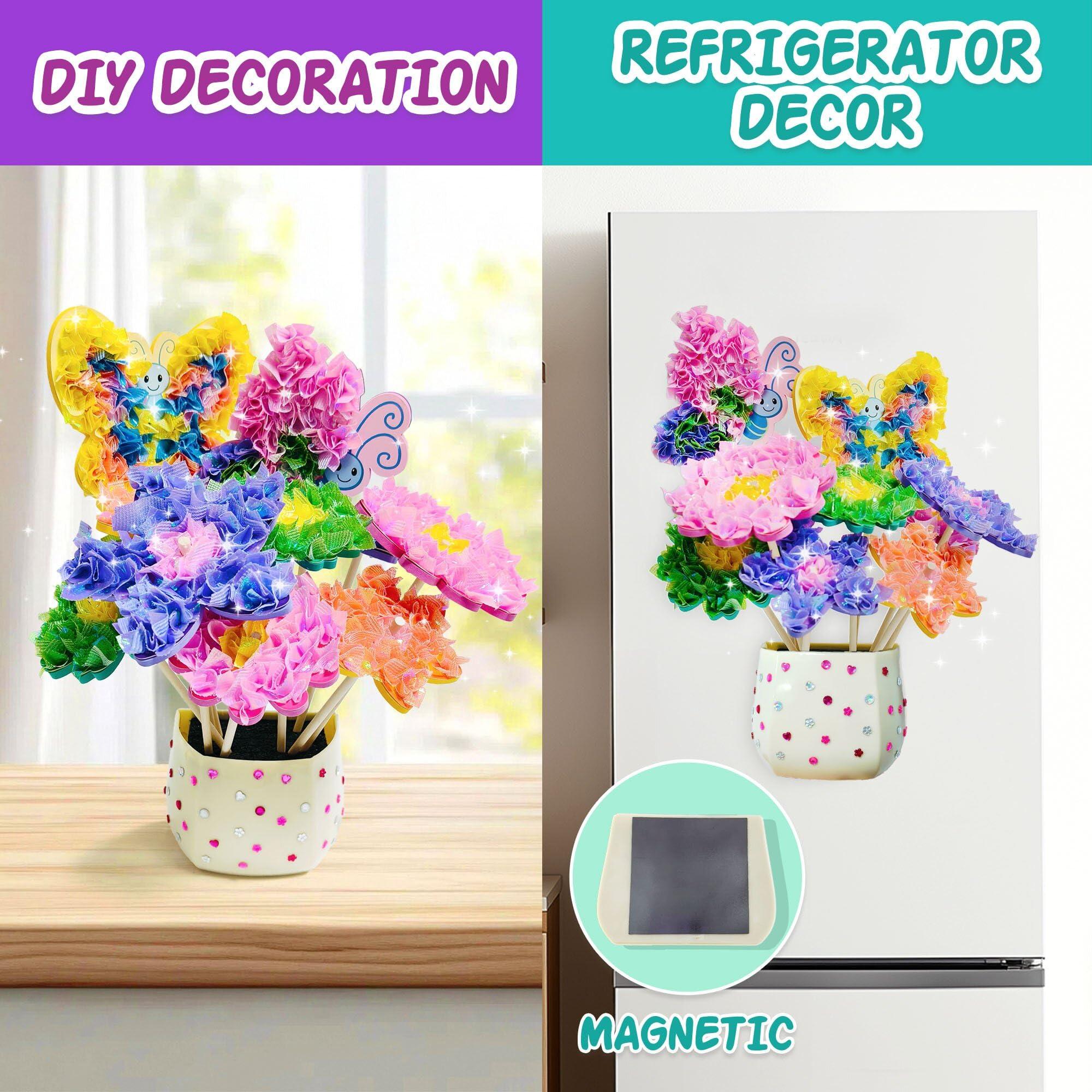 AGENTLAN Art & Craft Activity, Poke Fun Flower Bouquet Craft Kit, Fun & Easy Art Kits for Kids, DIY Garden Kids Activities, Gifts for Girls and Boys 3 4 5 6 7 8 9 - Image 5