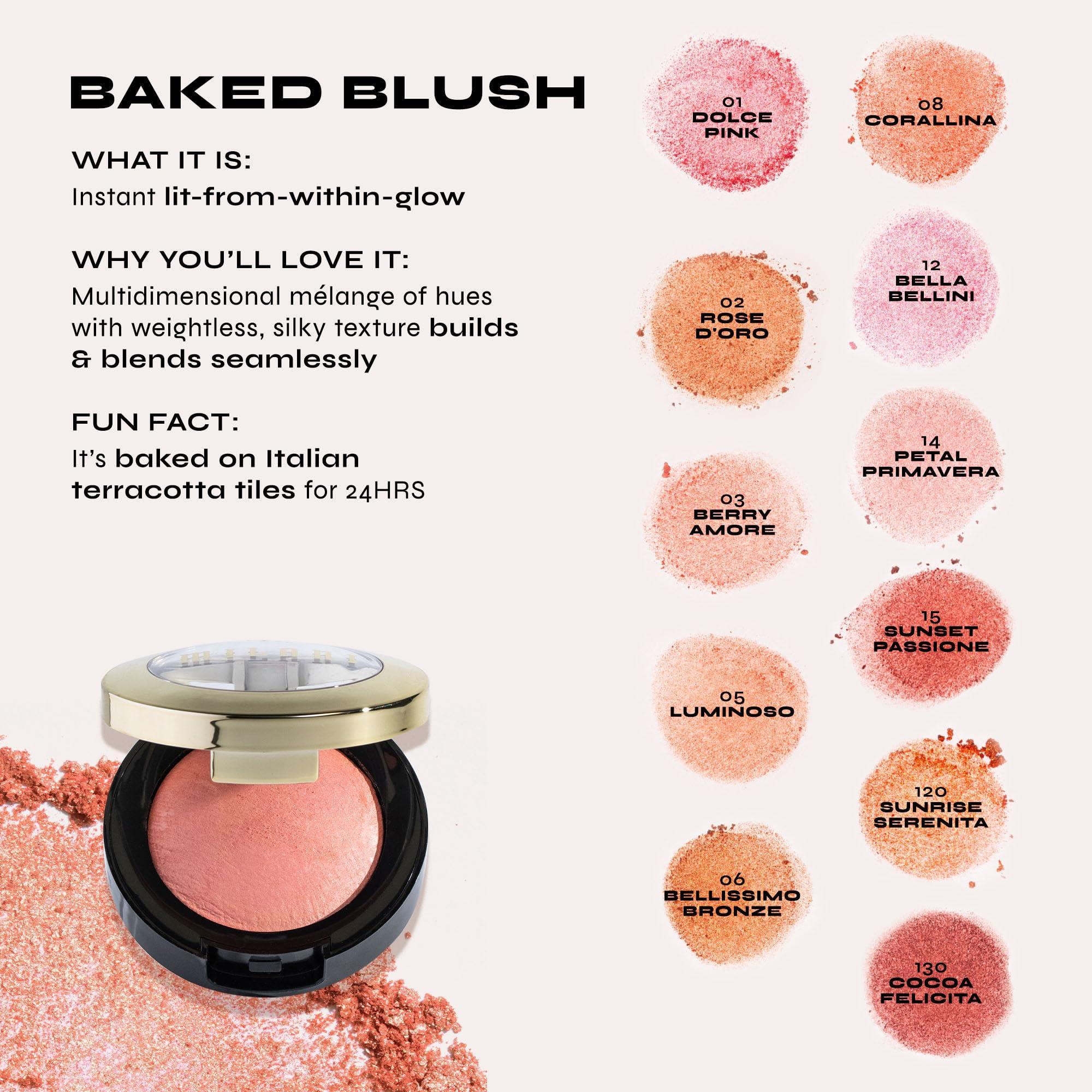 Milani Baked Blush, Powder Blush for Cheeks, Cruelty Free Makeup - Shape, Contour & Highlight Face for a Shimmery or Matte Finish -Dolce Pink - Image 6