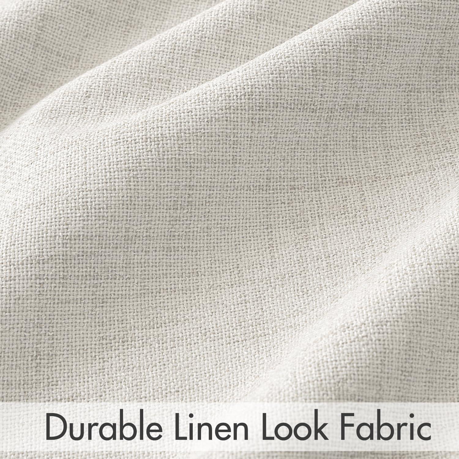 MIULEE 100% Blackout Curtains 90 inches Long Linen Curtains & Drapes for Bedroom Back Tab Living Room Darkening Full Black Out Window Curtain Panels Rod Pocket, Beige, 2 Panels Set - Image 7
