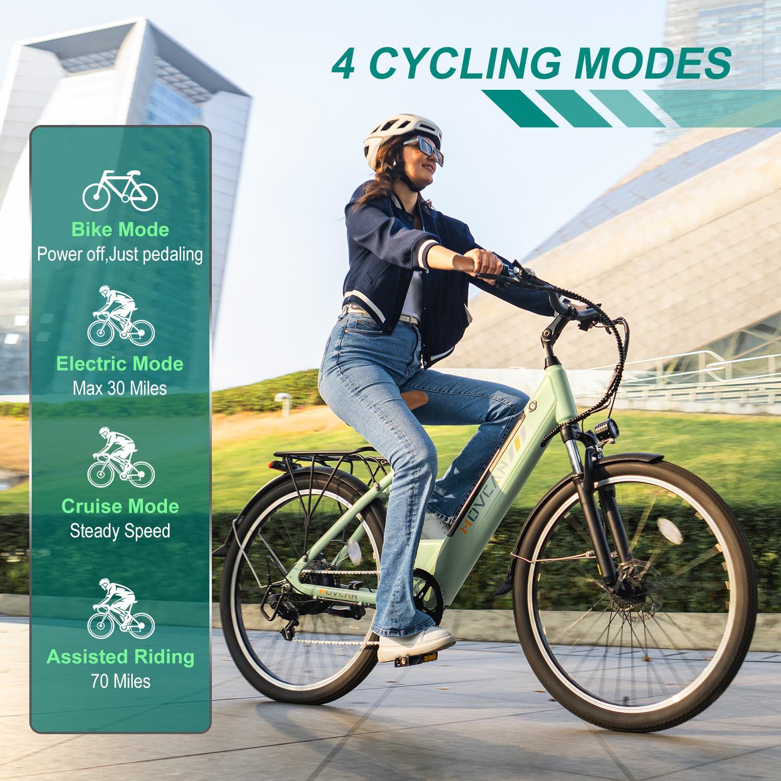 V80 Electric Bike, 1000W Motor 28MPH Ebike, 48V 13Ah Removeable Battery, 26'' City Cruiser Adult Electric Bicycles up to 70 Miles, 7-Speed Dual Disc Brake, Mountain E Bike for Commuting - Image 6