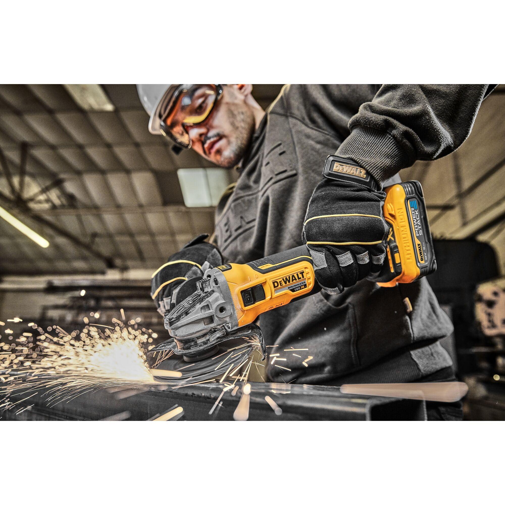 DEWALT 20V MAX* XR Angle Grinder with Kickback Brake, Slide Switch, 4-1/2-Inch, Tool Only (DCG405B) - Image 2