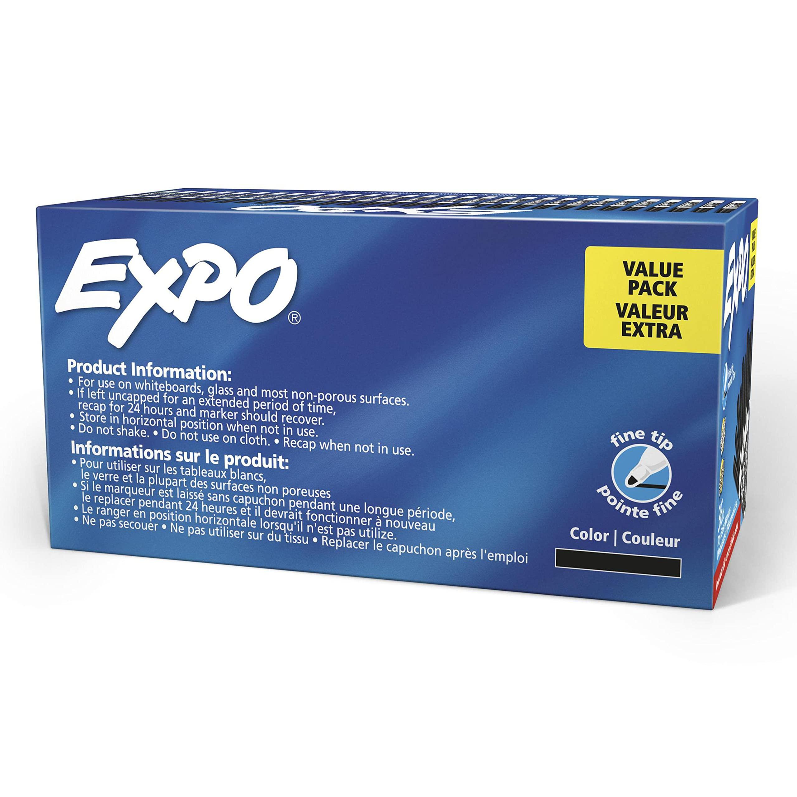 EXPO Fine Tip Dry Erase Markers Low Odor Black Ink 36-Count Set Ideal for Classroom Office and Home Use - Image 10
