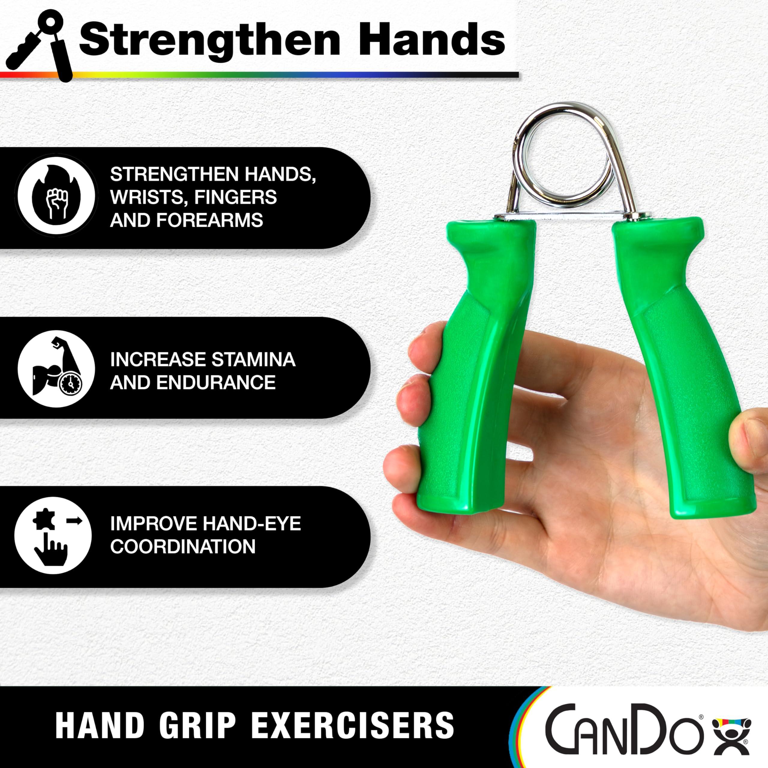 CanDo Hand Grip Exerciser Pair-Green, Medium - Image 2