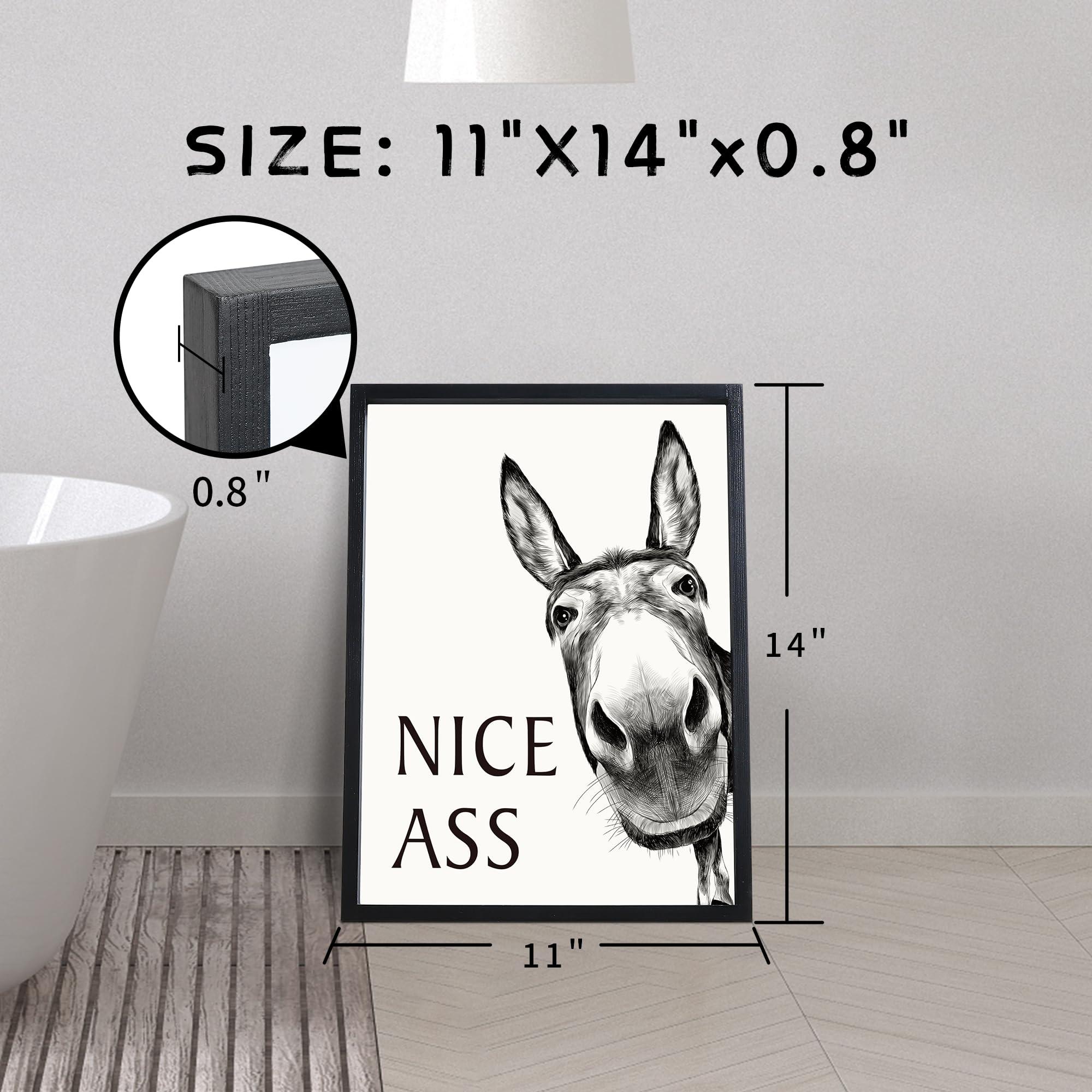 Heiple Framed Bathroom Art Bathroom Wall Decor Farmhouse Home Bathroom Decor Sets Vintage Funny Wall Art Bathroom Signs (Black, 11"x14") - Image 5