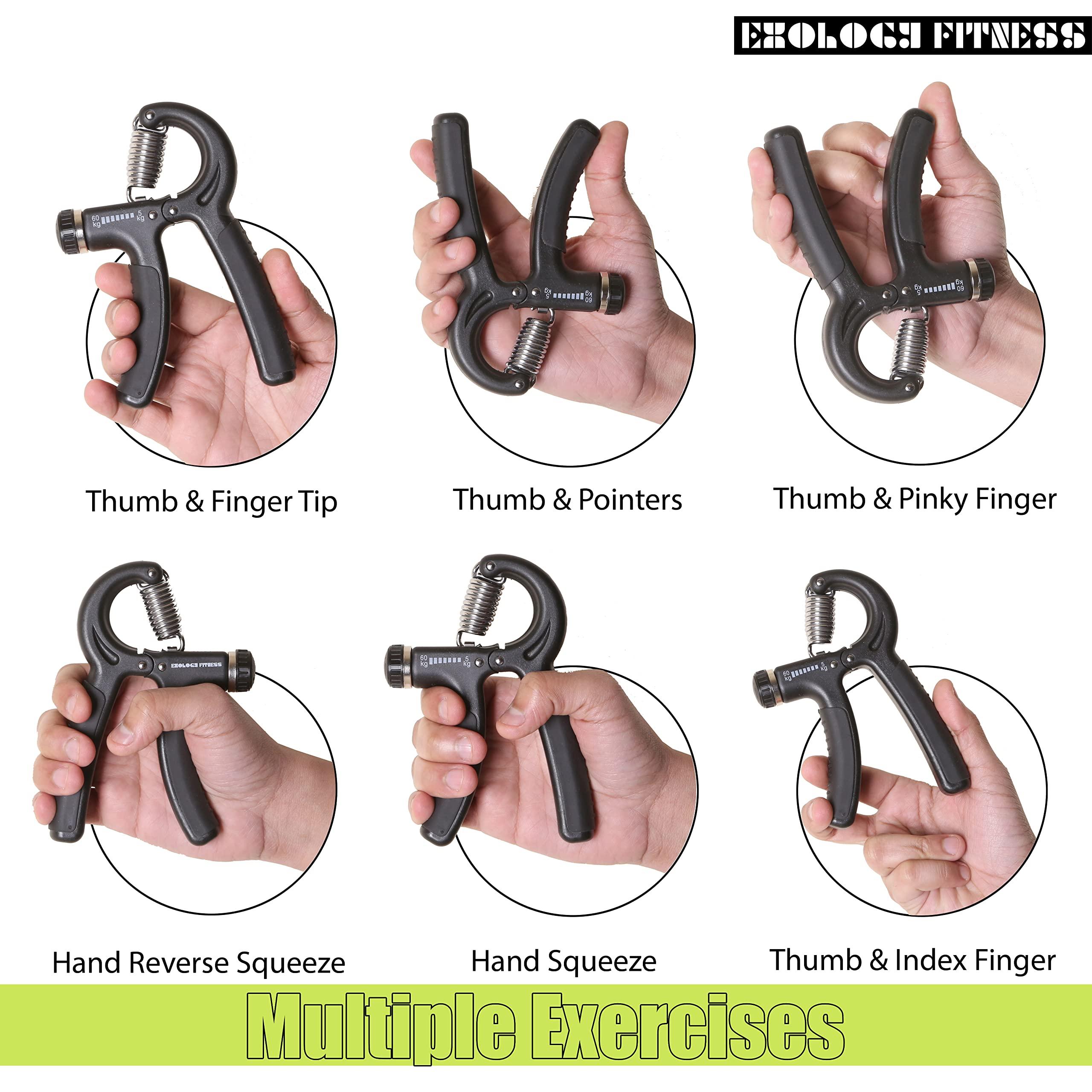 Exology Fitness 5-60 kg Grip Strengthener Exerciser – Adjustable Hand Grips Strengthener with Stainless Steel Spring for Strong Wrists, Fingers, Forearm, Hands - Image 5
