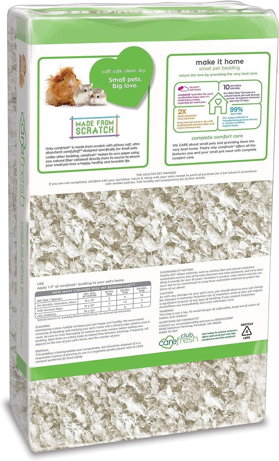 carefresh 99% Dust-Free White Natural Paper Small Pet Bedding with Odor Control, 23 L - Image 3