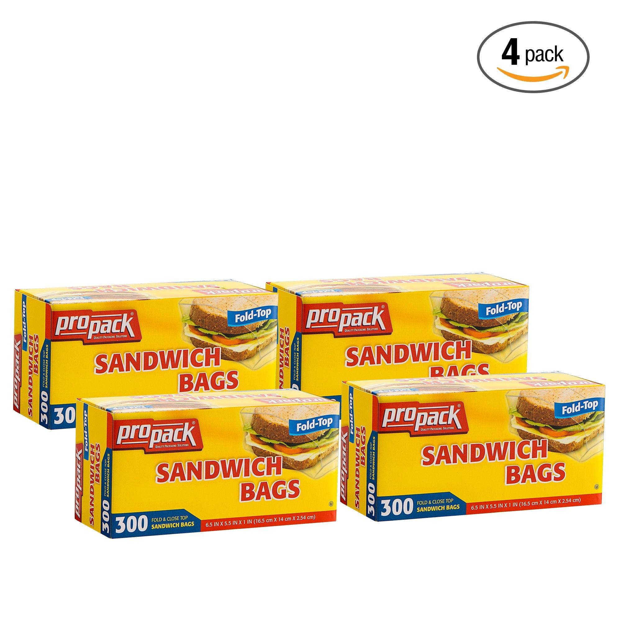 ProPack Disposable Plastic Sandwich Bags with Fold Close Top 1200 Bags, Great for Home, Office, Vacation, Traveling, Sandwich, Fruits, Nuts, Cake, Cookies, Or Any Snacks (4 Packs) - Image 5