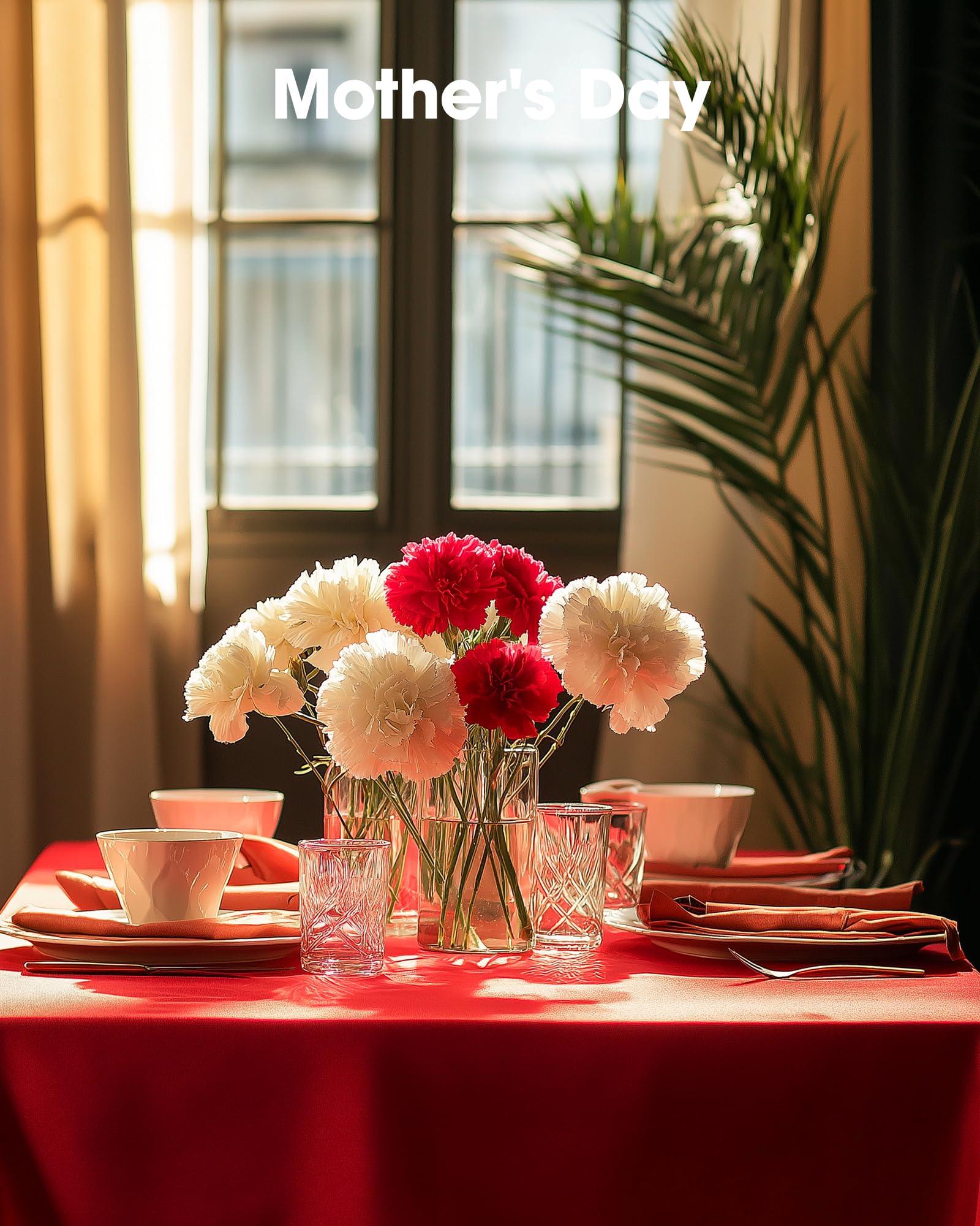 Pureegg Plastic Table Cloth Disposable 10 Pack, 54 x 108 Inch Table Cloths, Valentines Day, Thanksgiving, Christmas Decorations, Fall Tablecloths, Rectangle, Plastic Cover, Leakproof & Sturdy, Red - Image 9