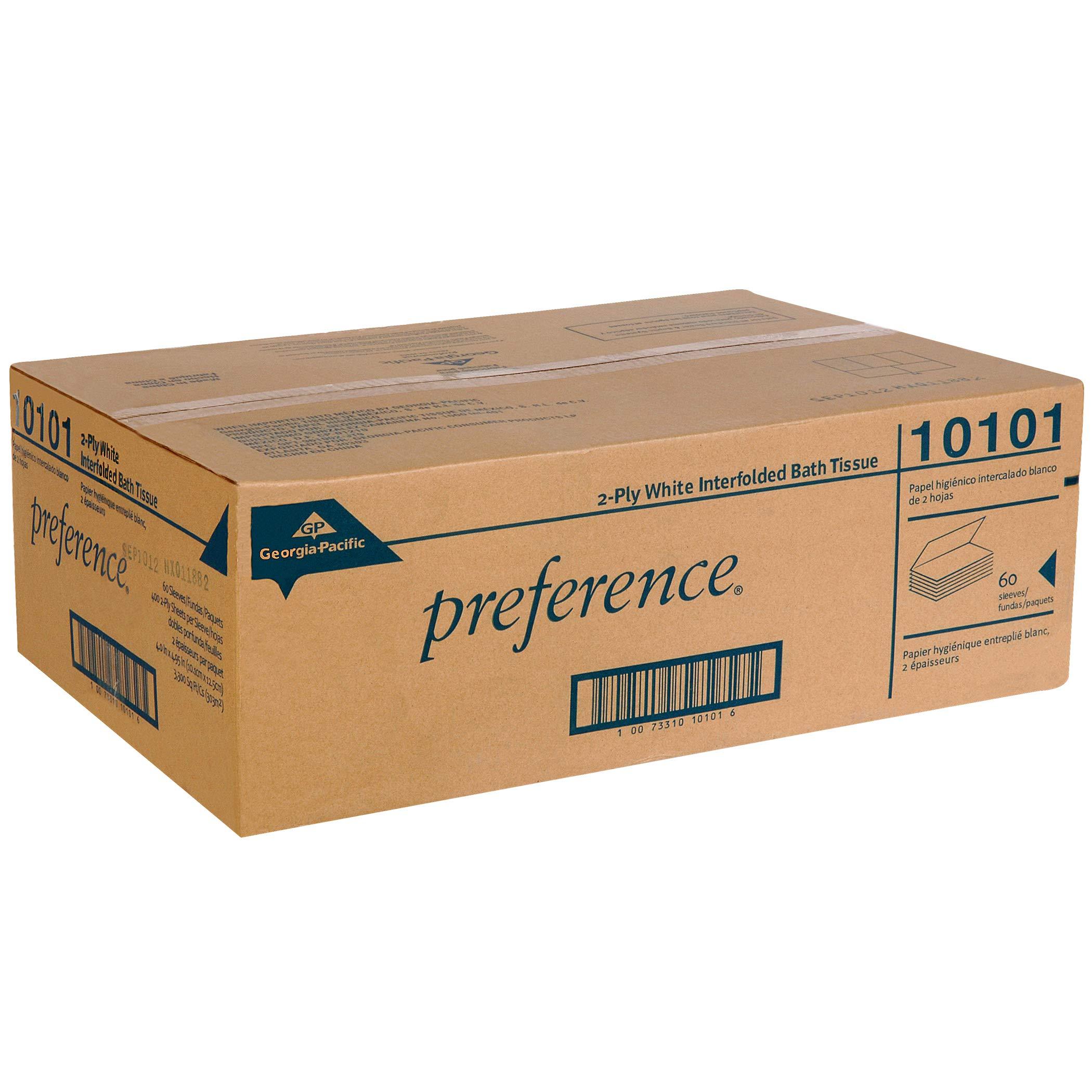 Georgia-PacificPreference 2-Ply Interfolded Toilet Paper by PRO , 10101, 400 Sheets Per Pack, 60 Packs Per Case, White - Image 7