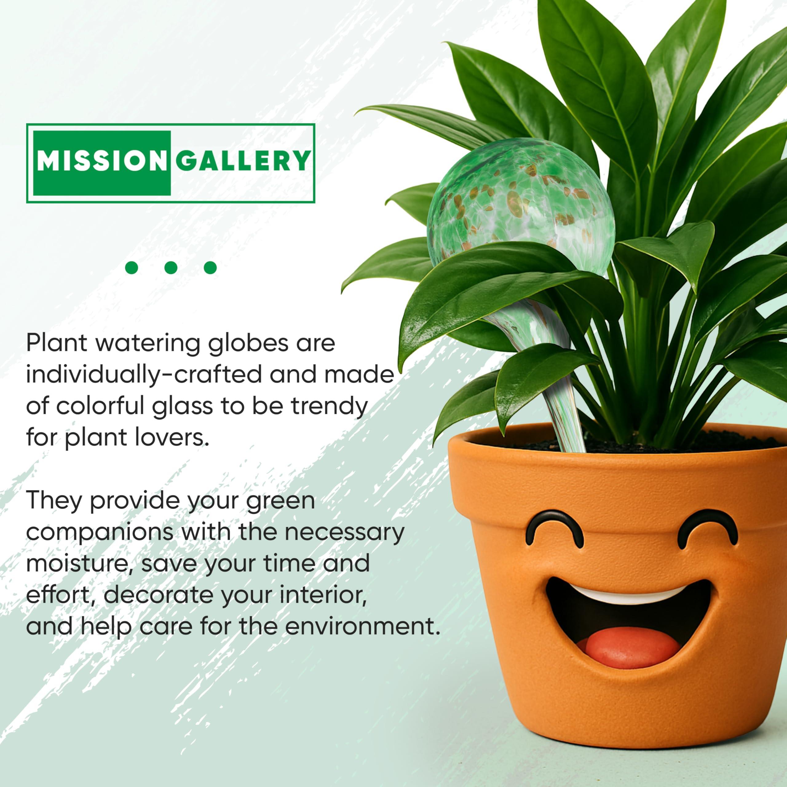 Mission Gallery Plant Watering Globes Set of 6 - Small Self Watering Globes for Indoor & Outdoor Plants - Multicolored, Automatic, Glass Watering Bulbs for Daily Use, Plant Watering Devices - Image 9