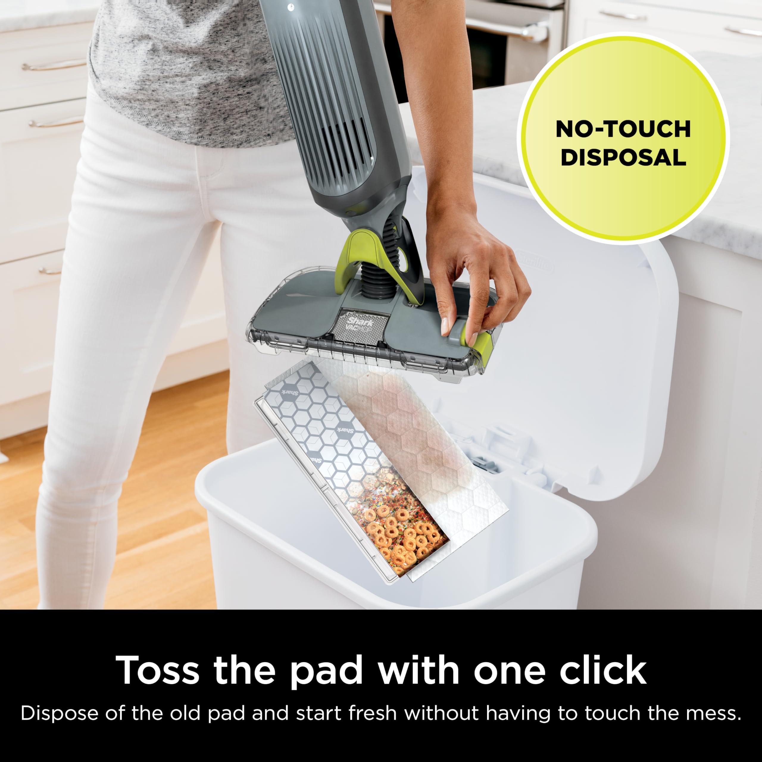 Shark VACMOP Pro Cordless Hard Floor Cleaner, Vacuum and Spray Mop, Powerful Suction, Lightweight, LED Headlights, Includes 4 Disposable Pads, 12oz Multi-surface Cleaning Solution, Gray, VM252 - Image 7