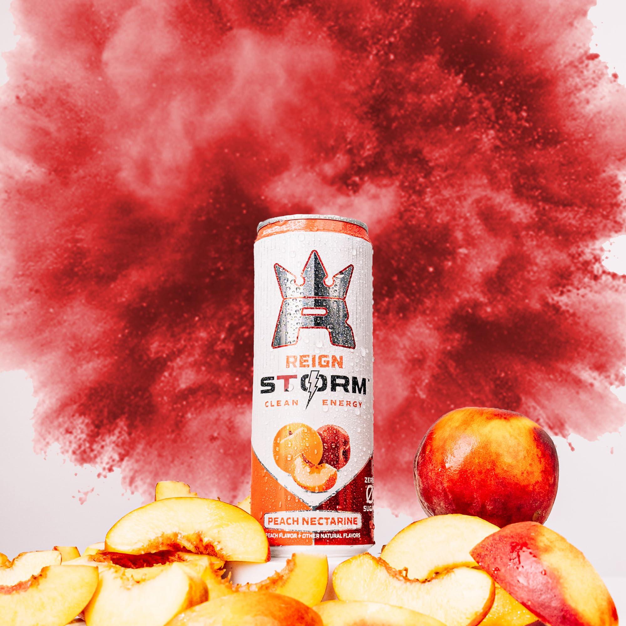 REIGN Storm, Peach Nectarine, Fitness & Wellness Energy Drink, 12 Fl Oz (Pack of 12) - Image 4