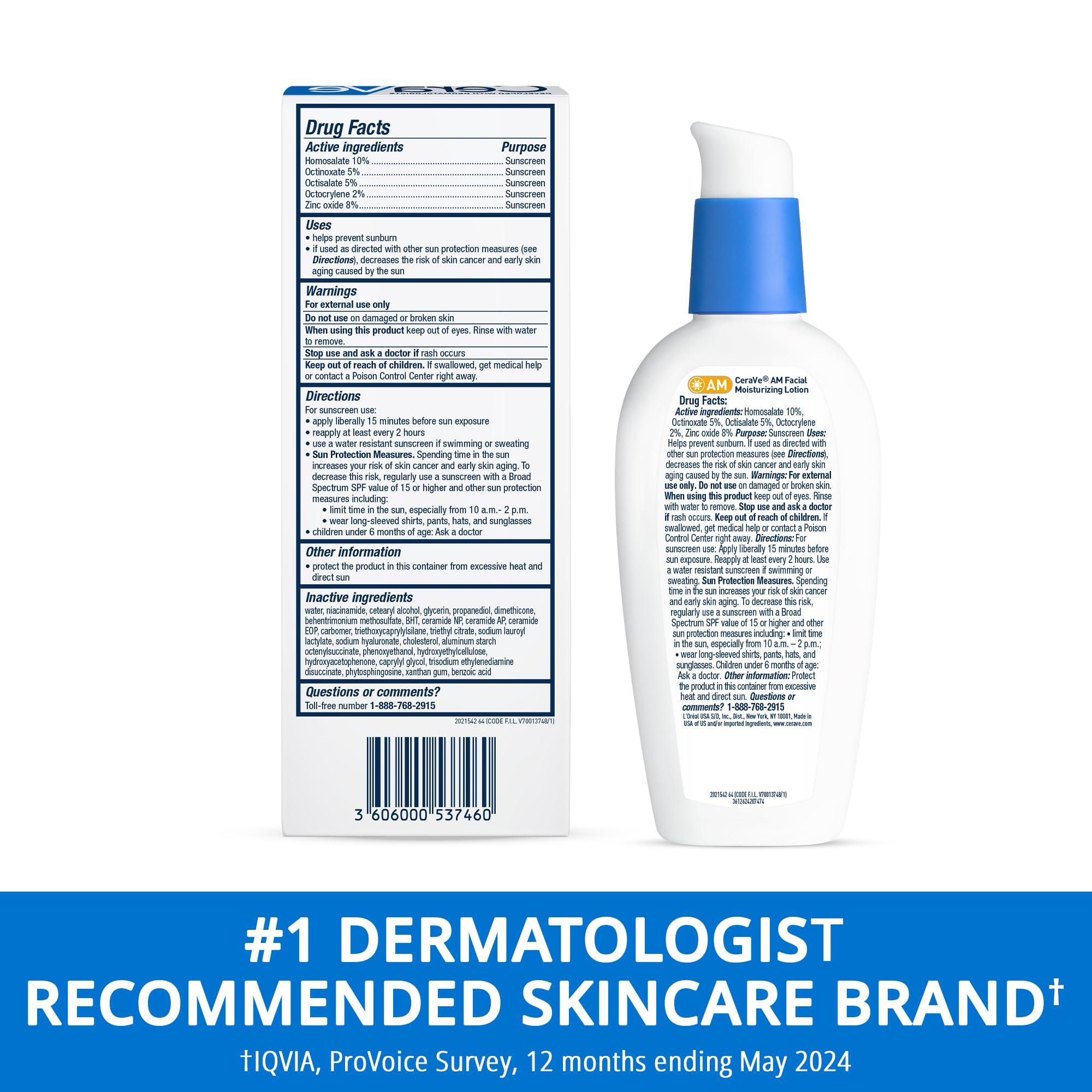 CeraVe AM Facial Moisturizing Lotion with SPF 30, Oil-Free Face Moisturizer with SPF, Formulated with Hyaluronic Acid, Niacinamide & Ceramides, Non-Comedogenic, Broad Spectrum Sunscreen, 3 Ounce - Image 8