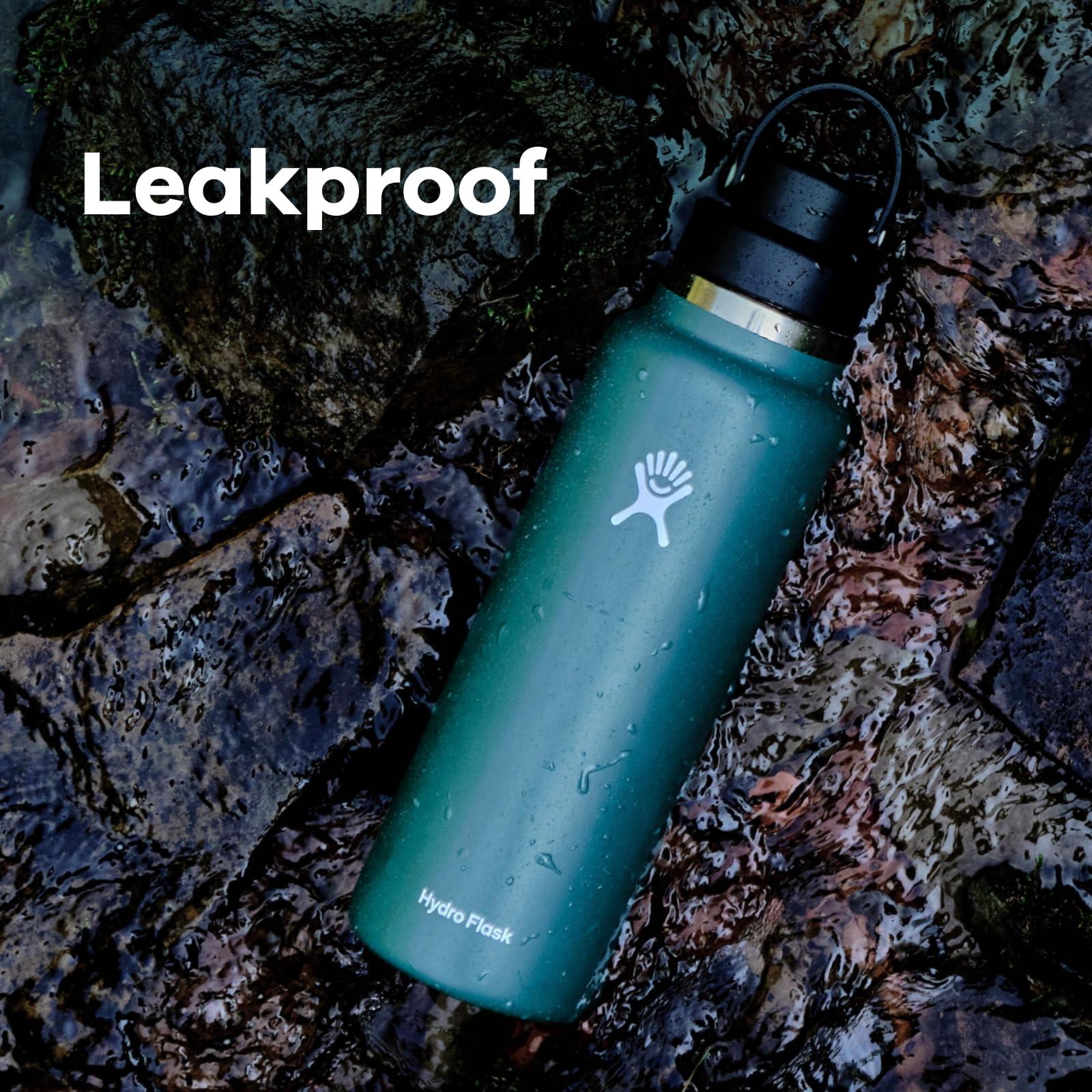 Hydro Flask 24 Oz Wide Mouth Chug Cap Water Bottle - insulated stainless steel with leakproof closeable lid for cold water drinks, sports, travel, car and school in Moonshadow - Image 2