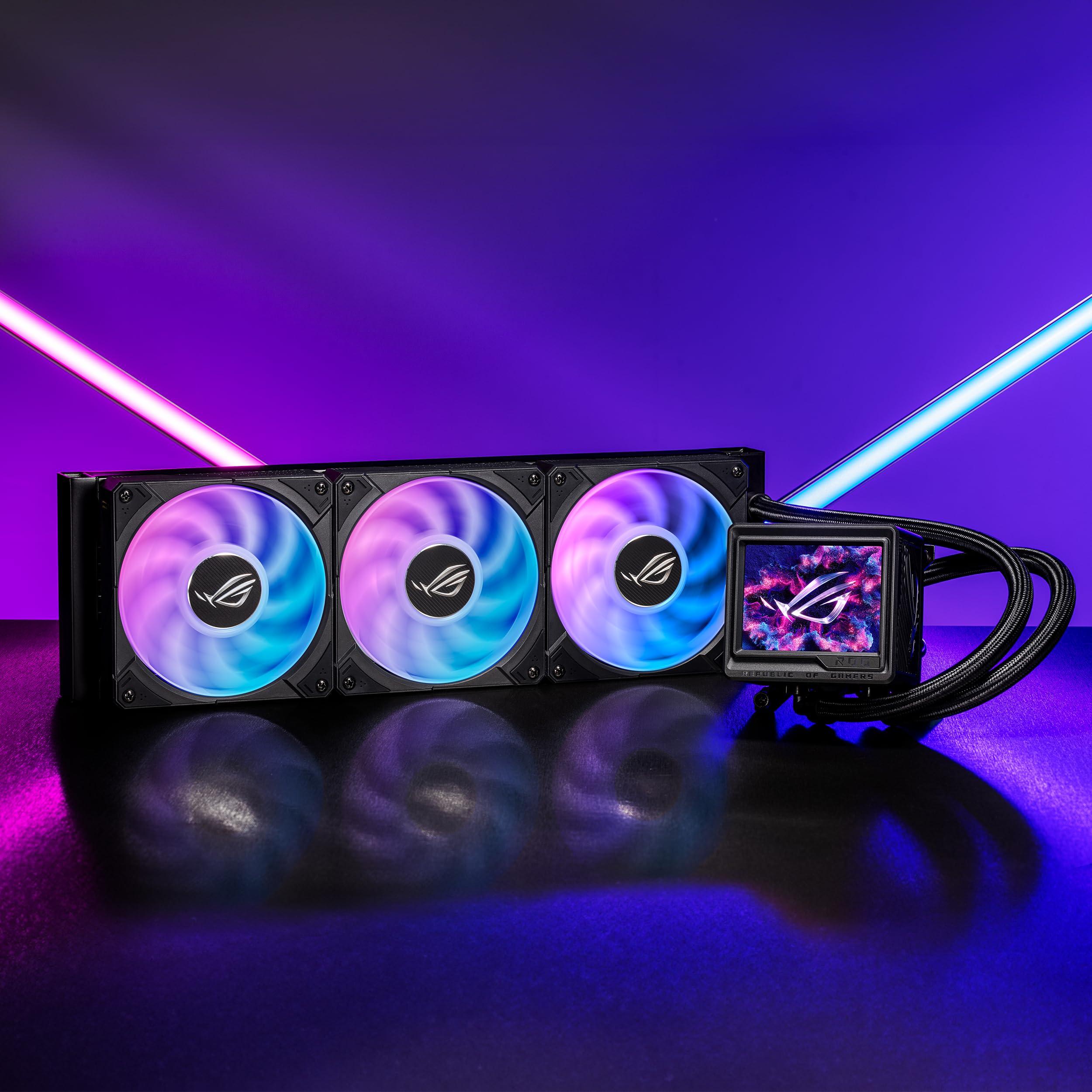 ASUS ROG RYUJIN III 360 ARGB EXTREME all-in-one AIO CPU liquid cooler, AMD Ryzen 9000 & Intel® Core™ Ultra Ready, Asetek Gen8 V2 pump; high airflow static pressure magnetic fans; customizable 3.5" LCD - Image 2