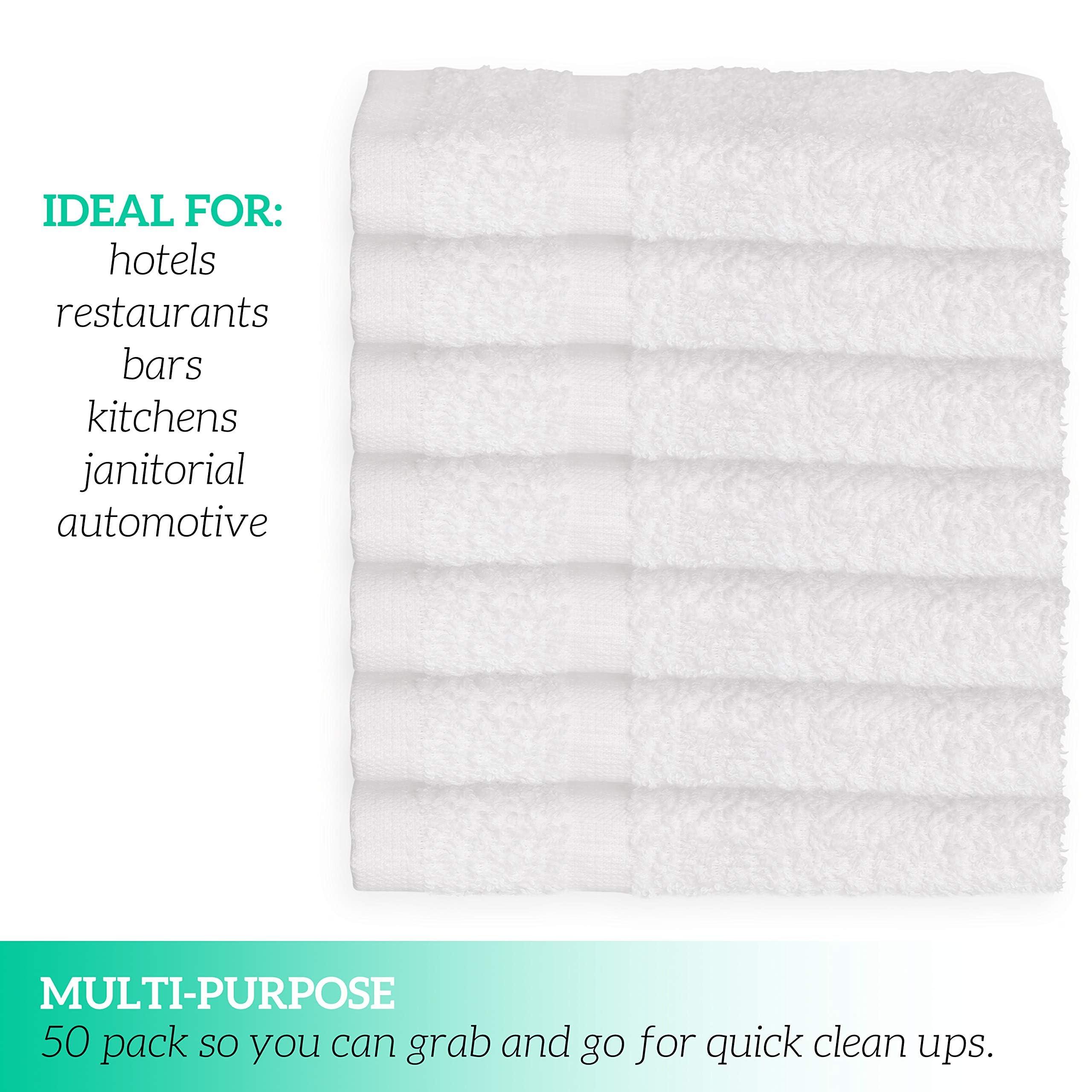 GREEN LIFESTYLE Bulk Washcloths 12x12 50 Pack - Face Towel, Wash Clothes for Body and Face - 100% Pure Cotton Wash Cloths for Your Body (White) - Image 6