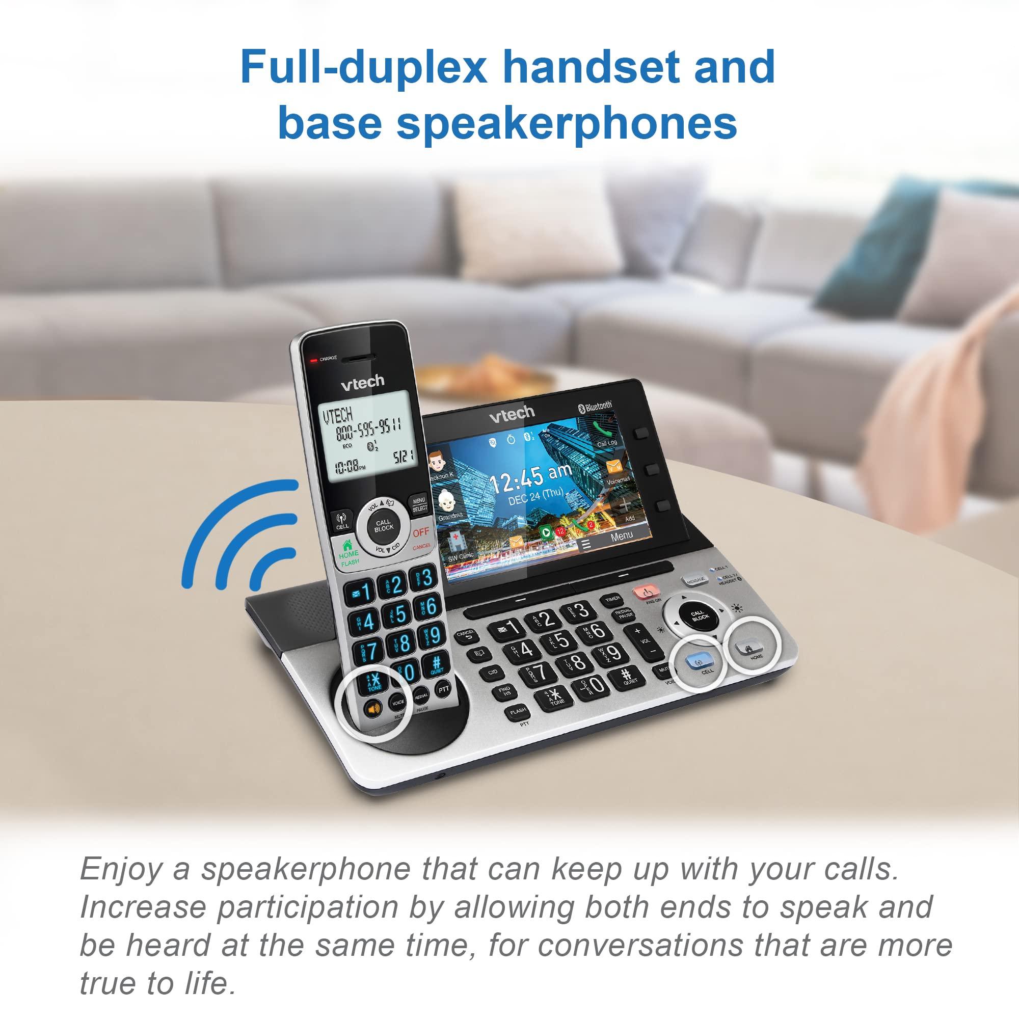 VTech IS8251-3 Business Grade 3-Handset Expandable Cordless Phone for Home Office, 5" Color Display, Programmable Short Cut Keys, Smart Call Blocking, Answering System,Bluetooth Connect to Cell - Image 11