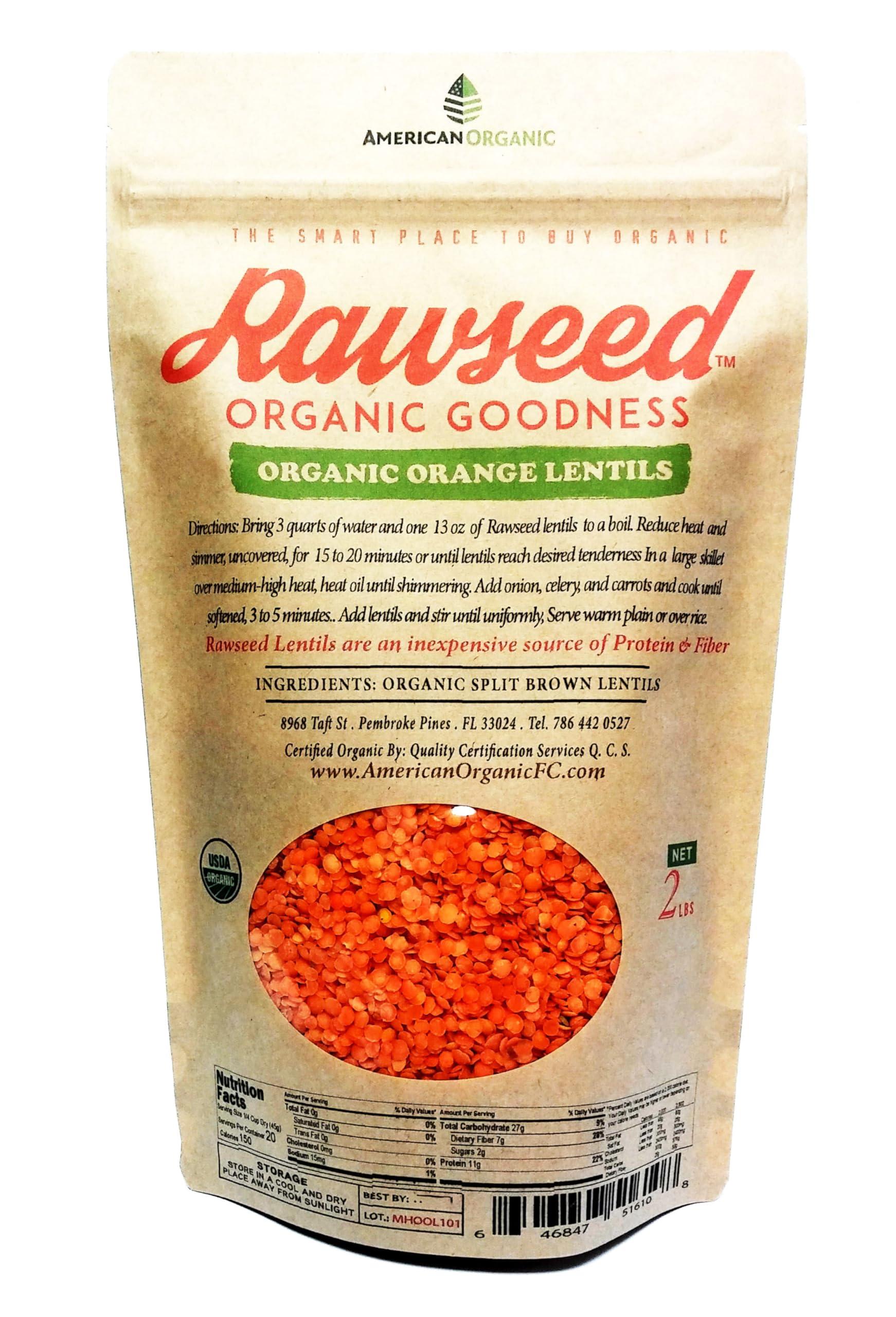 Rawseed Organic Certified lentils Multi-color 2 lb 4 Pack containing: Black, Orange, French, & Brown (1 bag of each). This 4 pack brings in total of 8 lbs of Lentils. - Image 4