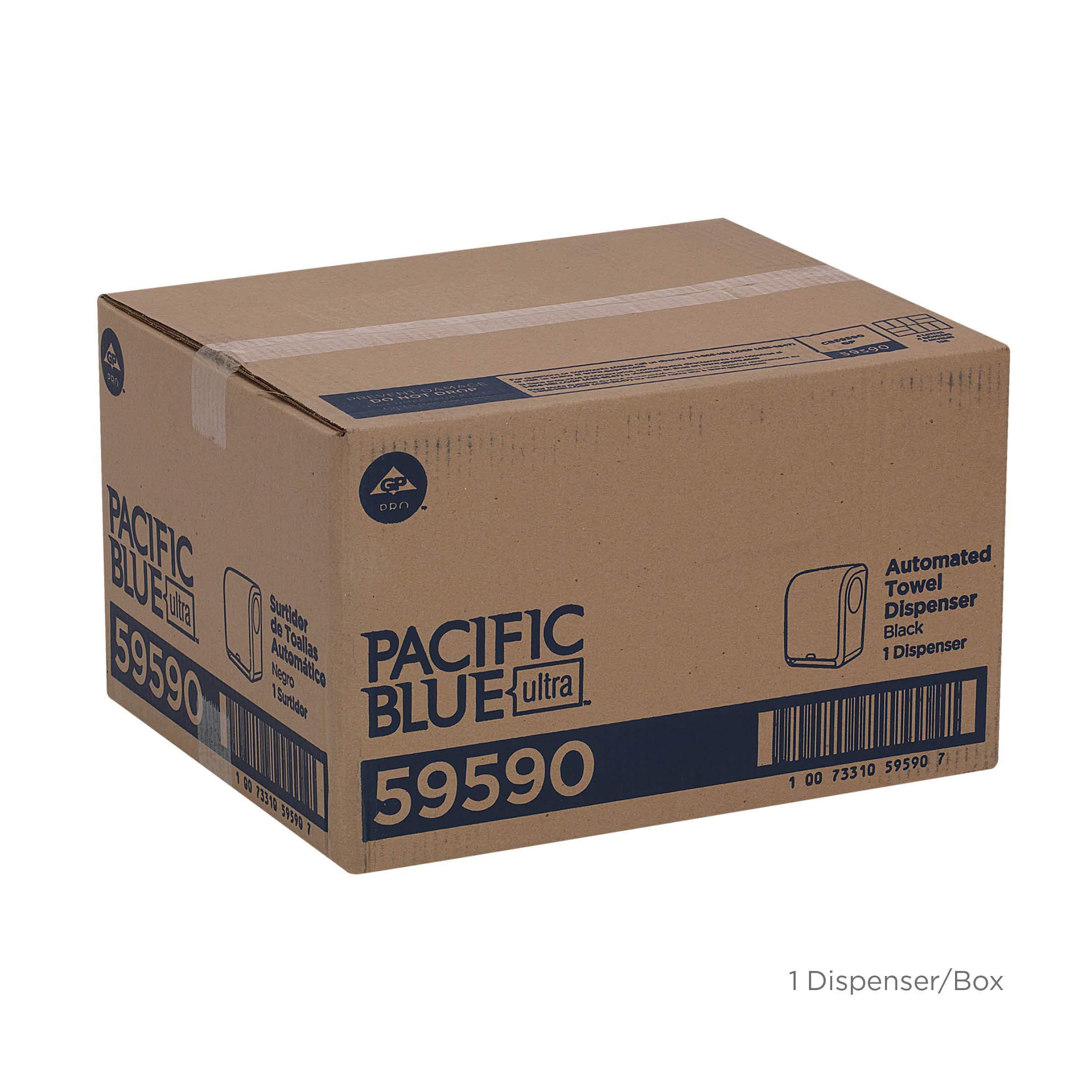 Pacific Blue Ultra 8" High-Capacity Automated Touchless Paper Towel Dispenser by GP PRO (Georgia-Pacific); Black; 59590; 12.9" W x 9" D x 16" H; 1 Dispenser - Image 9