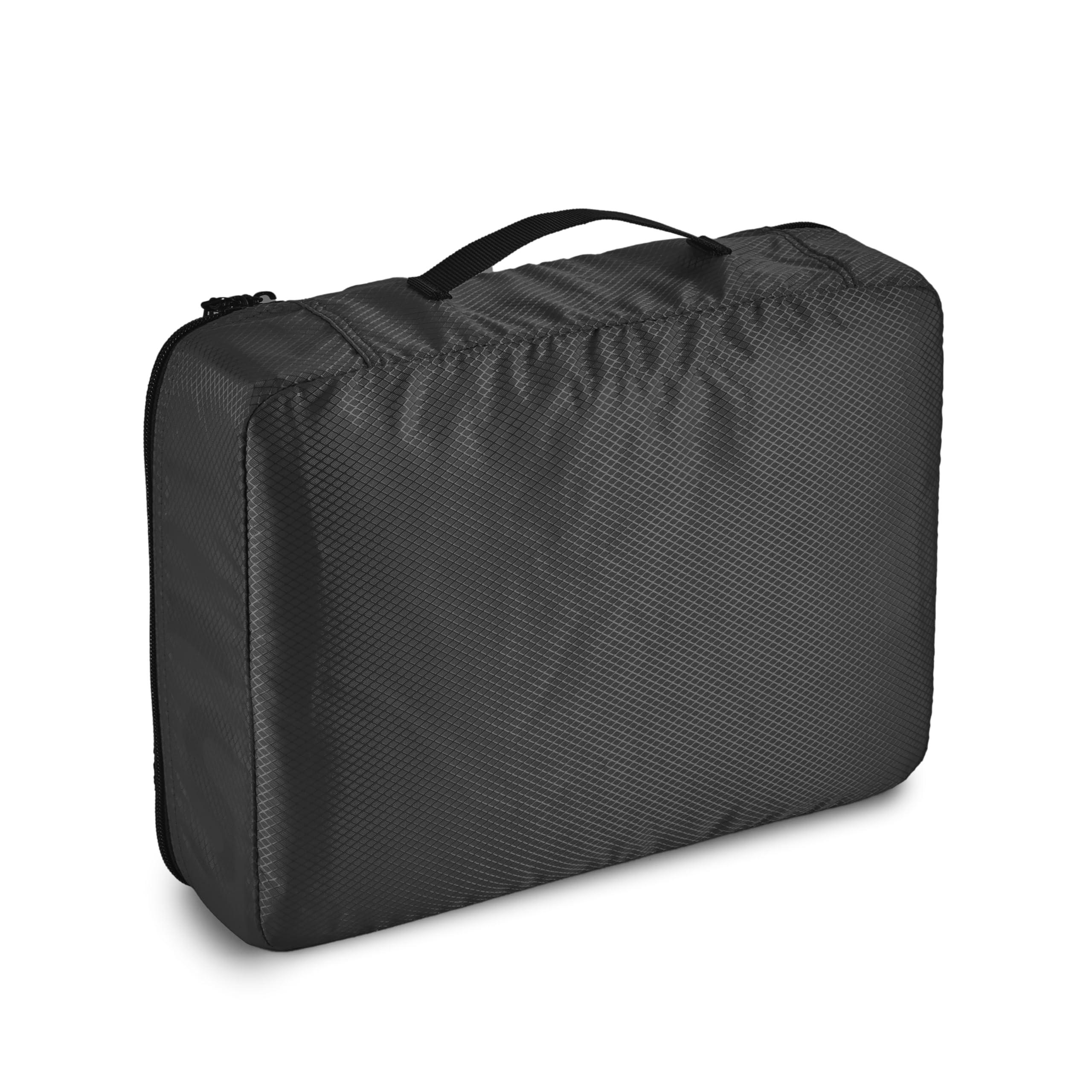 Amazon Basics Lightweight Packing Cubes Travel Organizer Set with Double Zipper, Mesh Top, Durable Polyester, Medium, 4 Piece, Black - Image 4