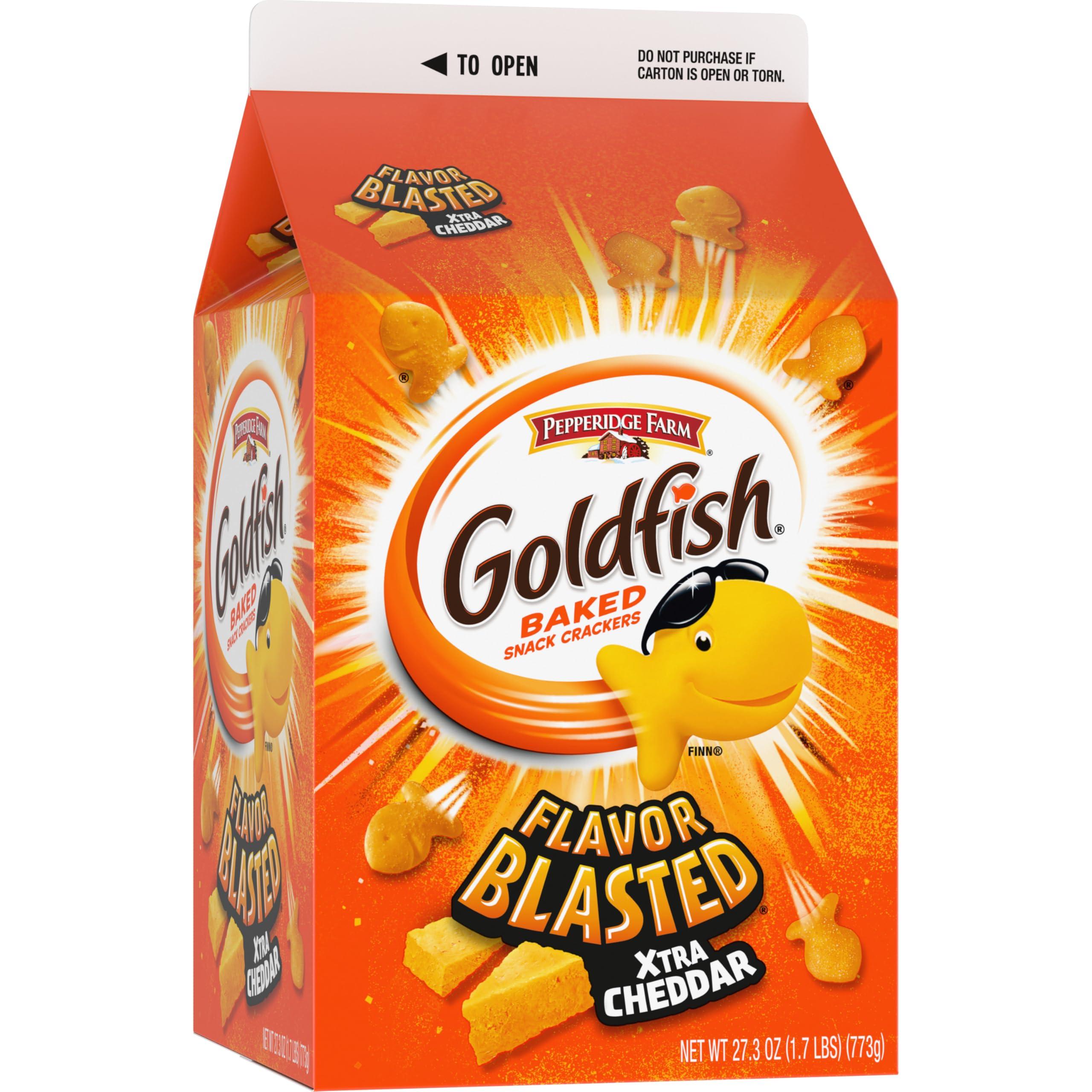 Goldfish Flavor Blasted Xtra Cheddar Cheese Crackers, 27.3 oz Carton - Image 7