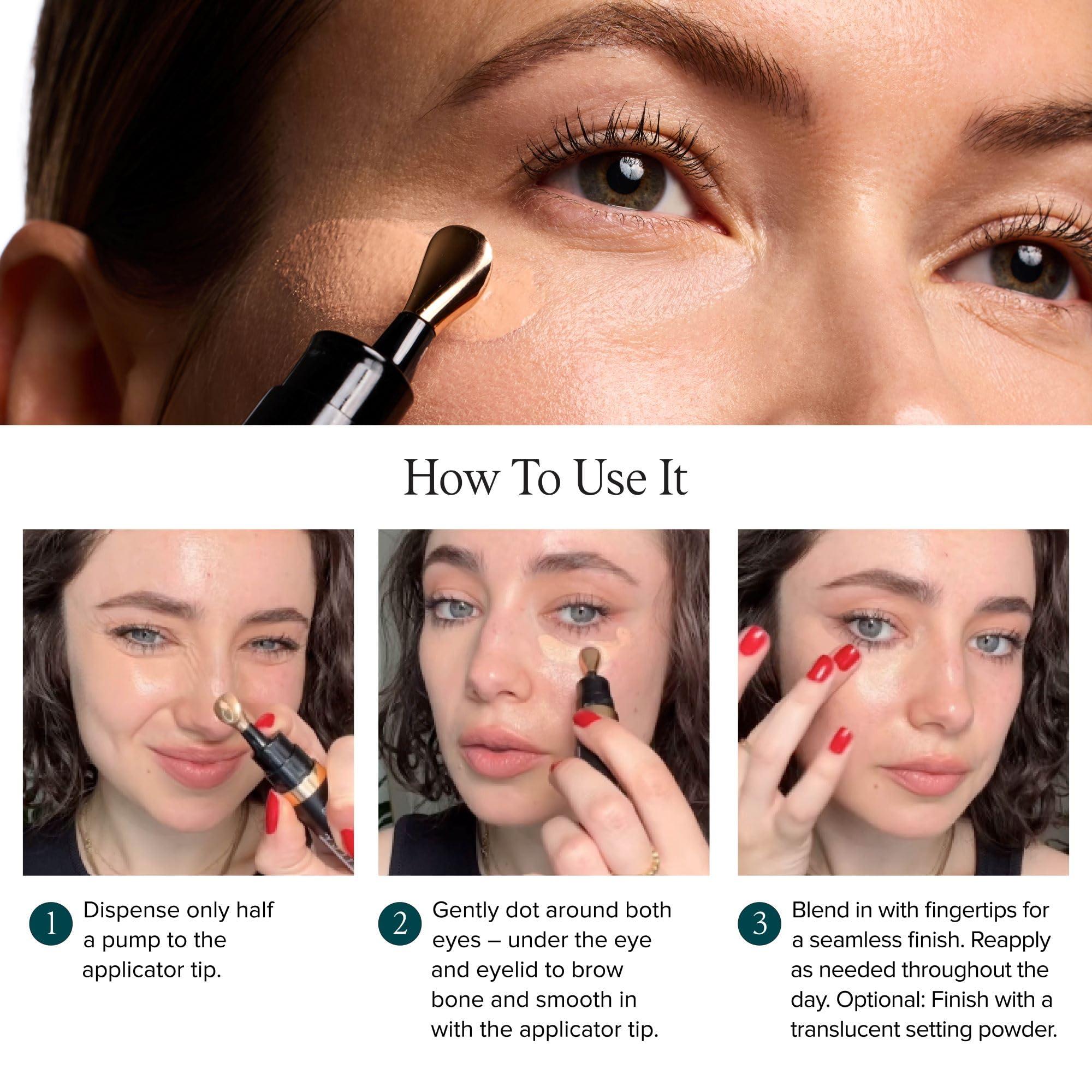 DRMTLGY Luminous Eye Corrector SPF 41, Under Eye Color Corrector for Dark Circles, Anti-Aging Tinted Eye Cream, Hydrating Eye Serum with Peach Undertone FSA/HSA Eligible, Fair - Image 5