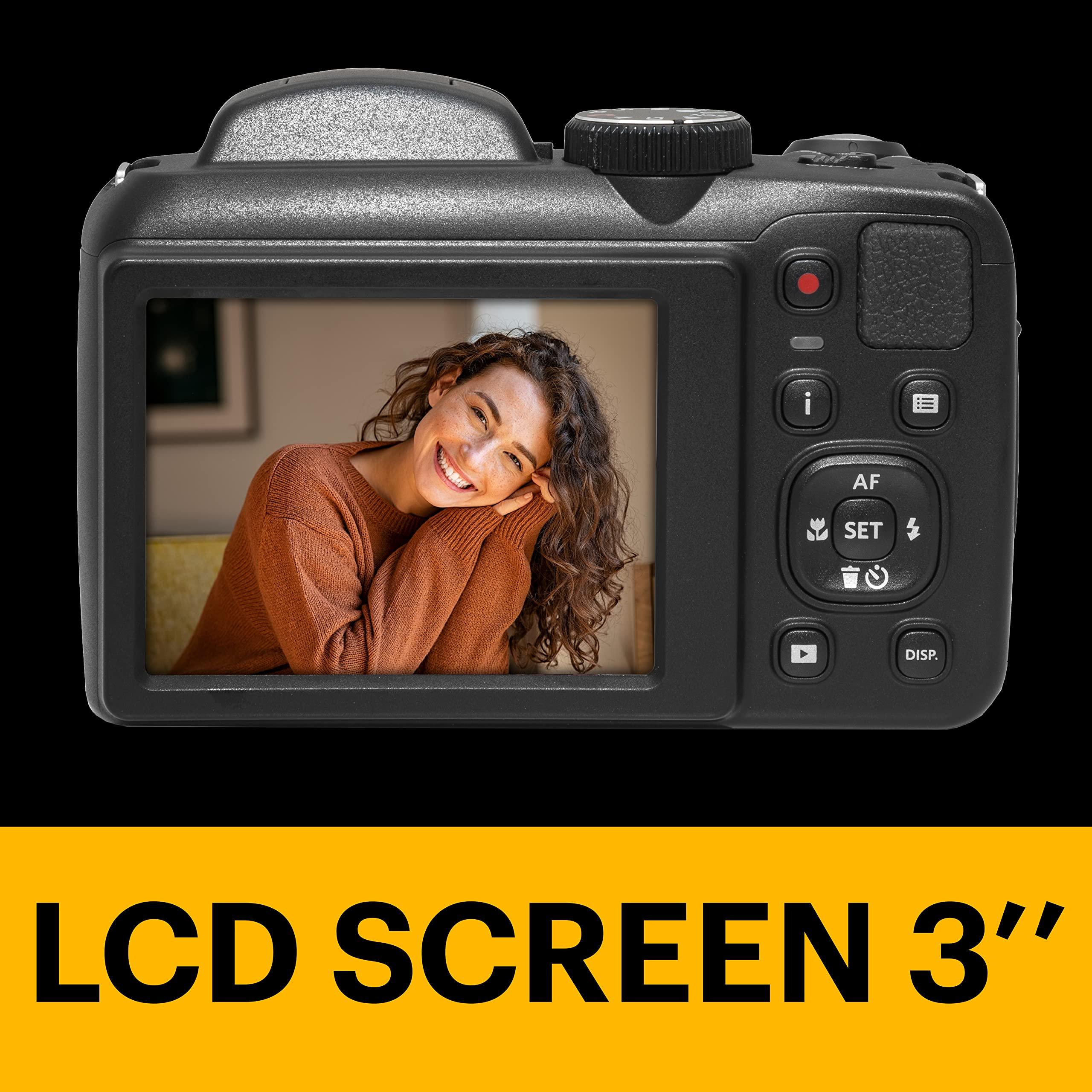 KODAK PIXPRO AZ255-BK 16MP Digital Camera 25X Optical Zoom 24mm Wide Angle Lens Optical Image Stabilization 1080P Full HD Video 3" LCD Vlogging Camera (Black) - Image 5