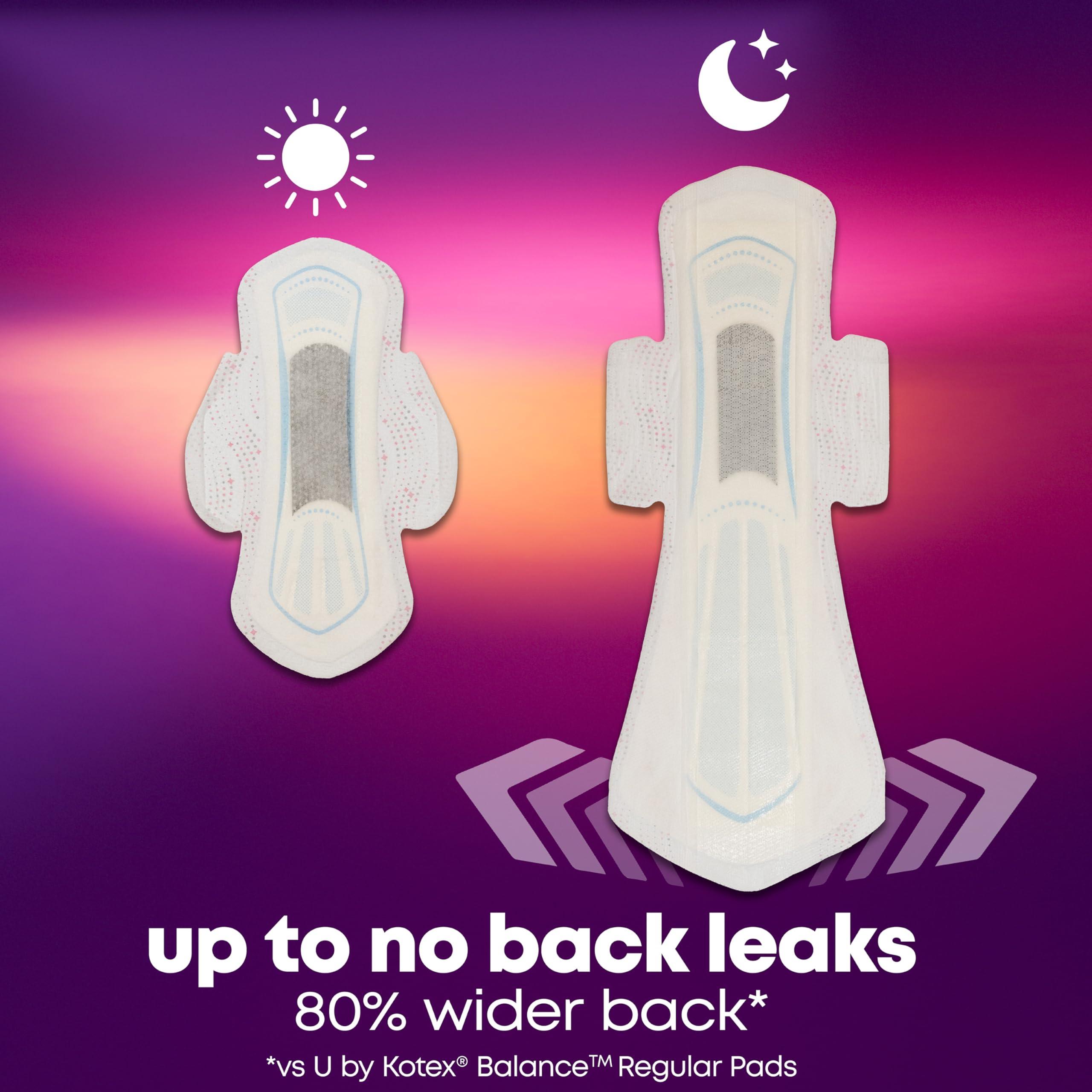 U by Kotex Balance Pads with Wings, Ultra Thin, Overnight, Extra Heavy Absorbency, 30 Count (Packaging May Vary) - Image 5