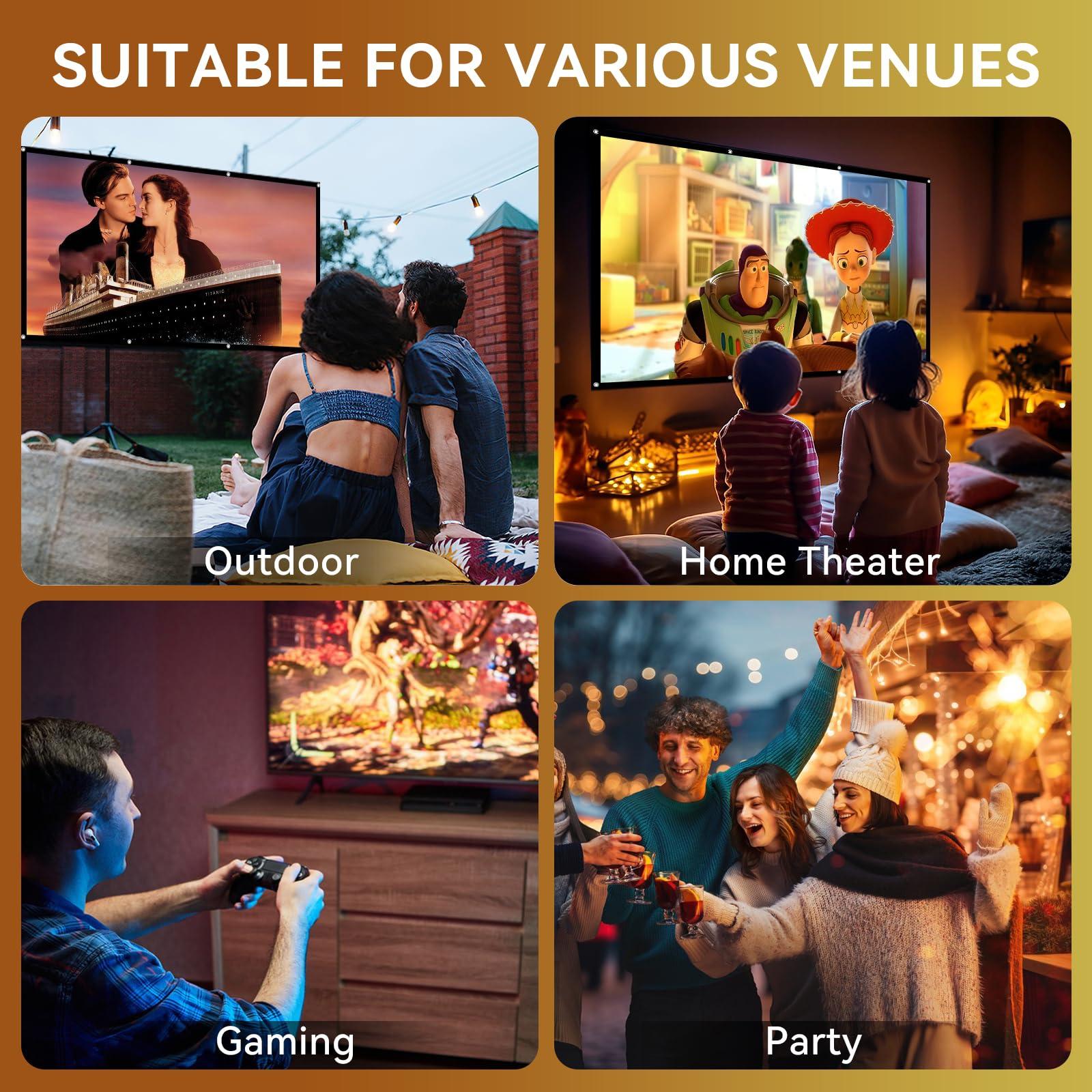 Projector with WiFi and Bluetooth, Pericat 4K Supported Native 1080P Projector, Portable Movie Outdoor Projector for Home Theater, Mini Projector Compatible with PC, HDMI, USB, TV Stick, PS5 - Image 8