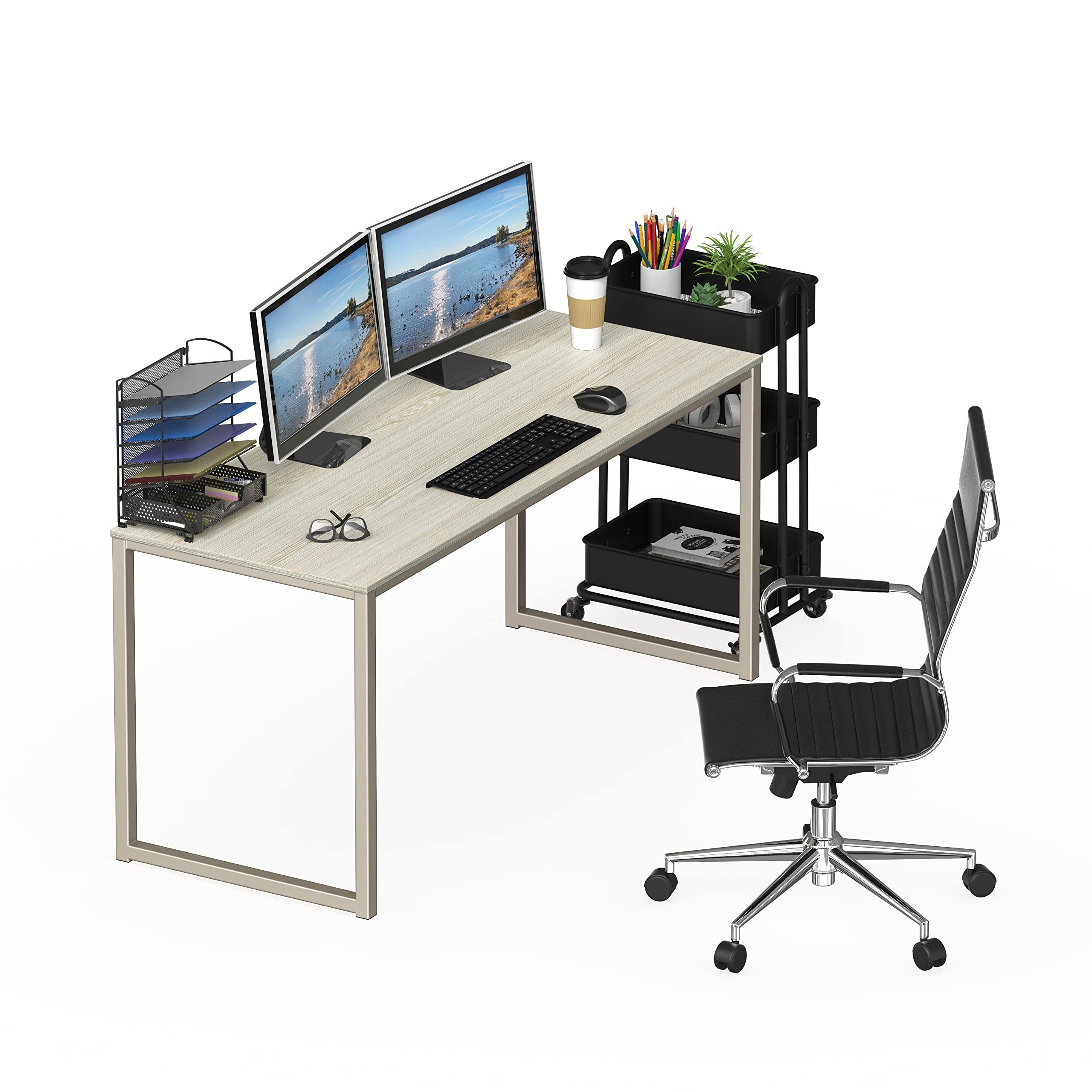 SHW Mission 55-Inch Home Office Computer Desk, Maple - Image 8