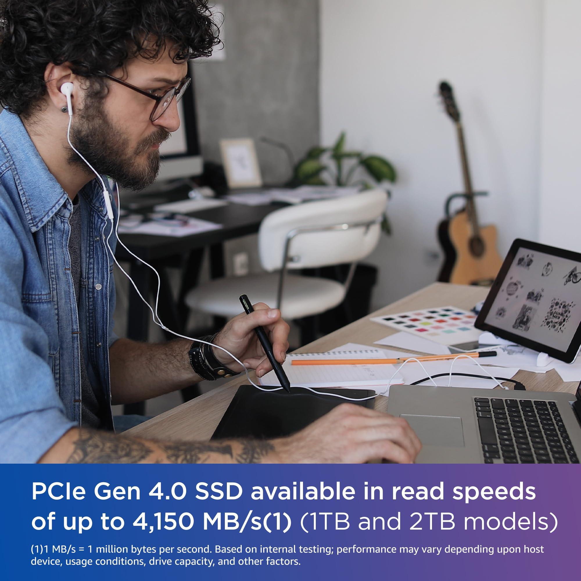 Western Digital 1TB WD Blue SN580 NVMe Internal Solid State Drive SSD - Gen4 x4 PCIe 16Gb/s, M.2 2280, Up to 4,150 MB/s - WDS100T3B0E - Image 2