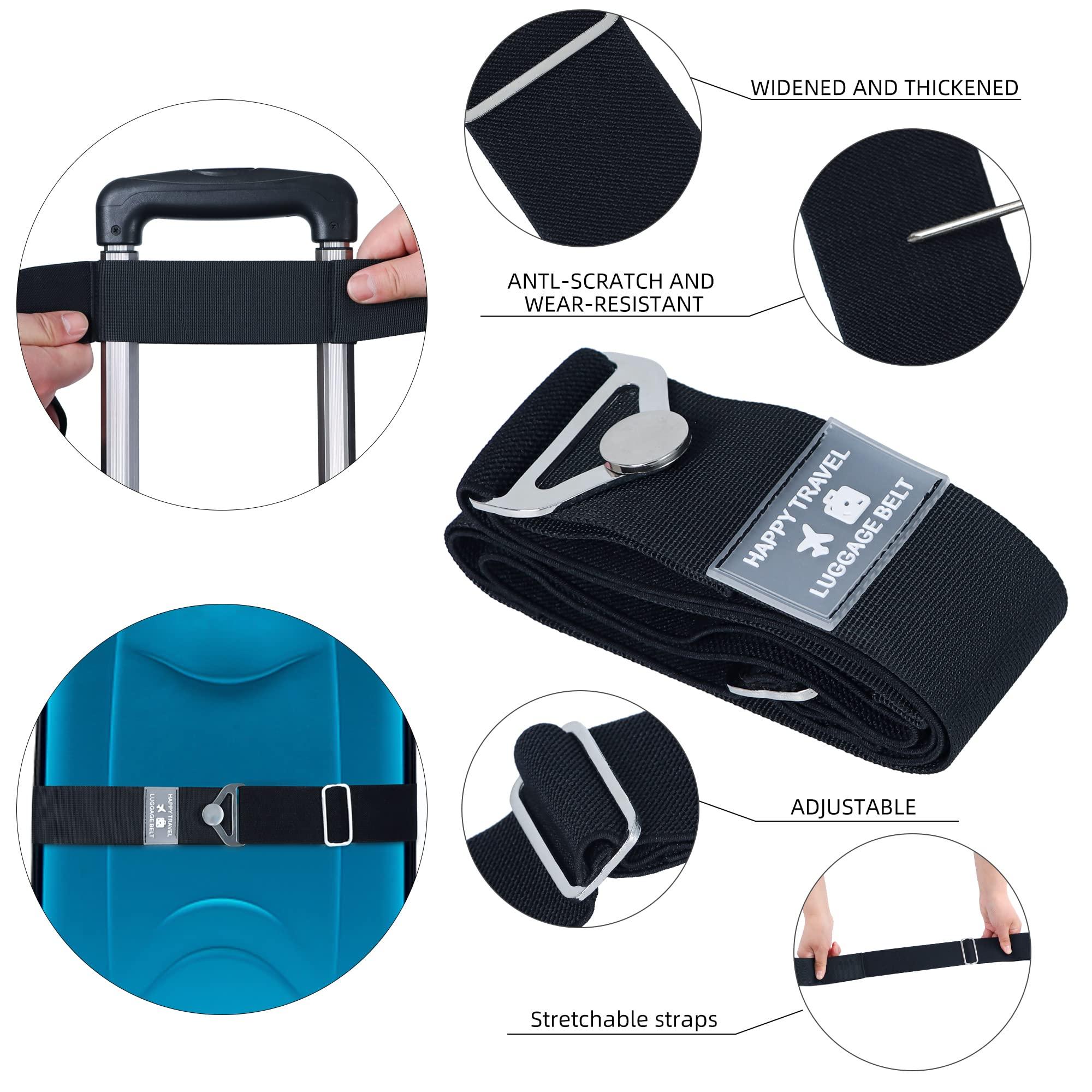 Bylion 2-in-1 Travel Belt for Luggage, Luggage Straps for Add a Bag Adjustable Suitcase Straps with Alloy Buckle Elastic Bungees Belt Hands-Free for Airport, Personalized Travel Accessories (Pink) - Image 3