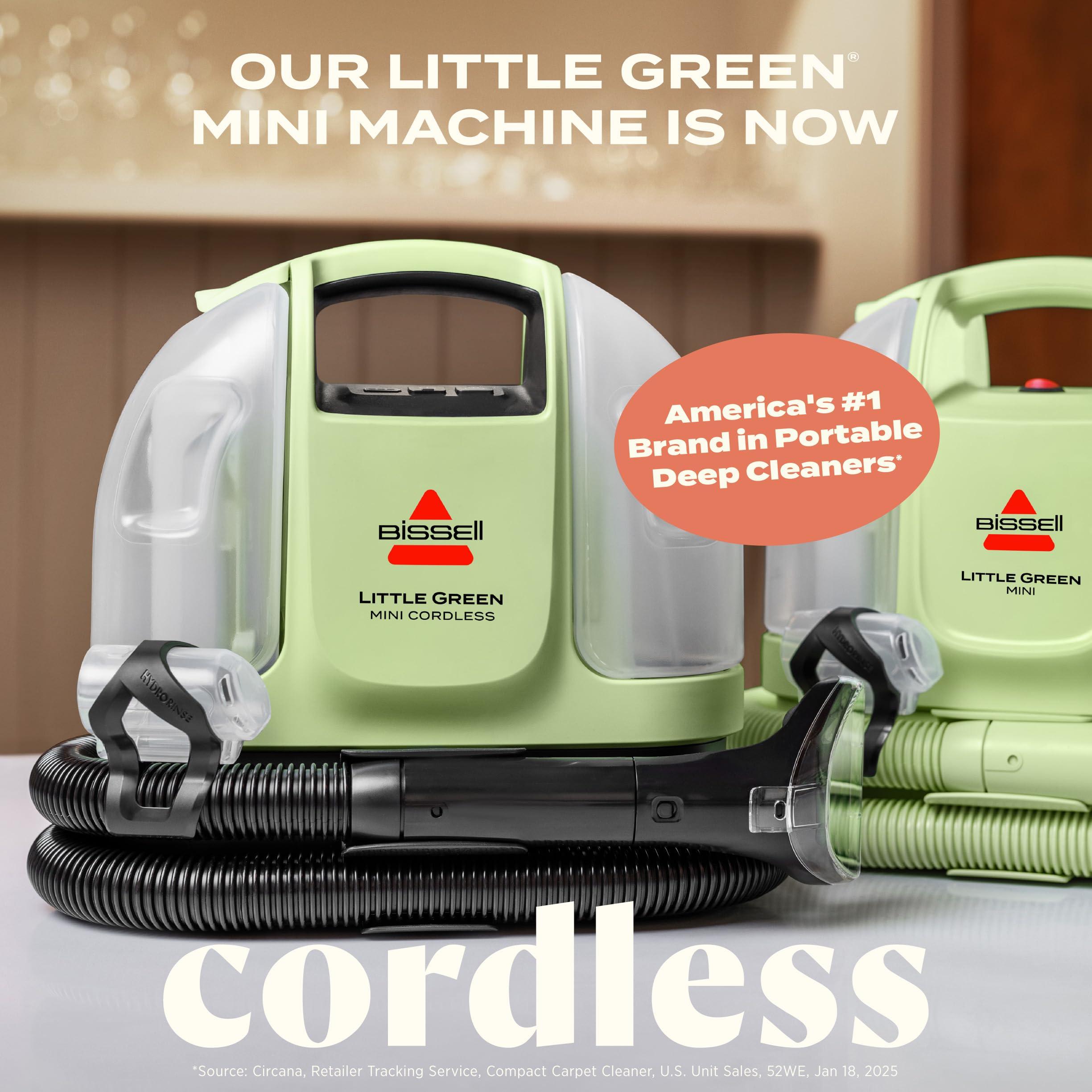 BISSELL Little Green Mini Cordless Portable Carpet and Upholstery Deep Cleaner, Car/Auto Detailer, with HydroRinse Self-Cleaning Tool and 4" Tough Stain Tool, 4015 - Image 2