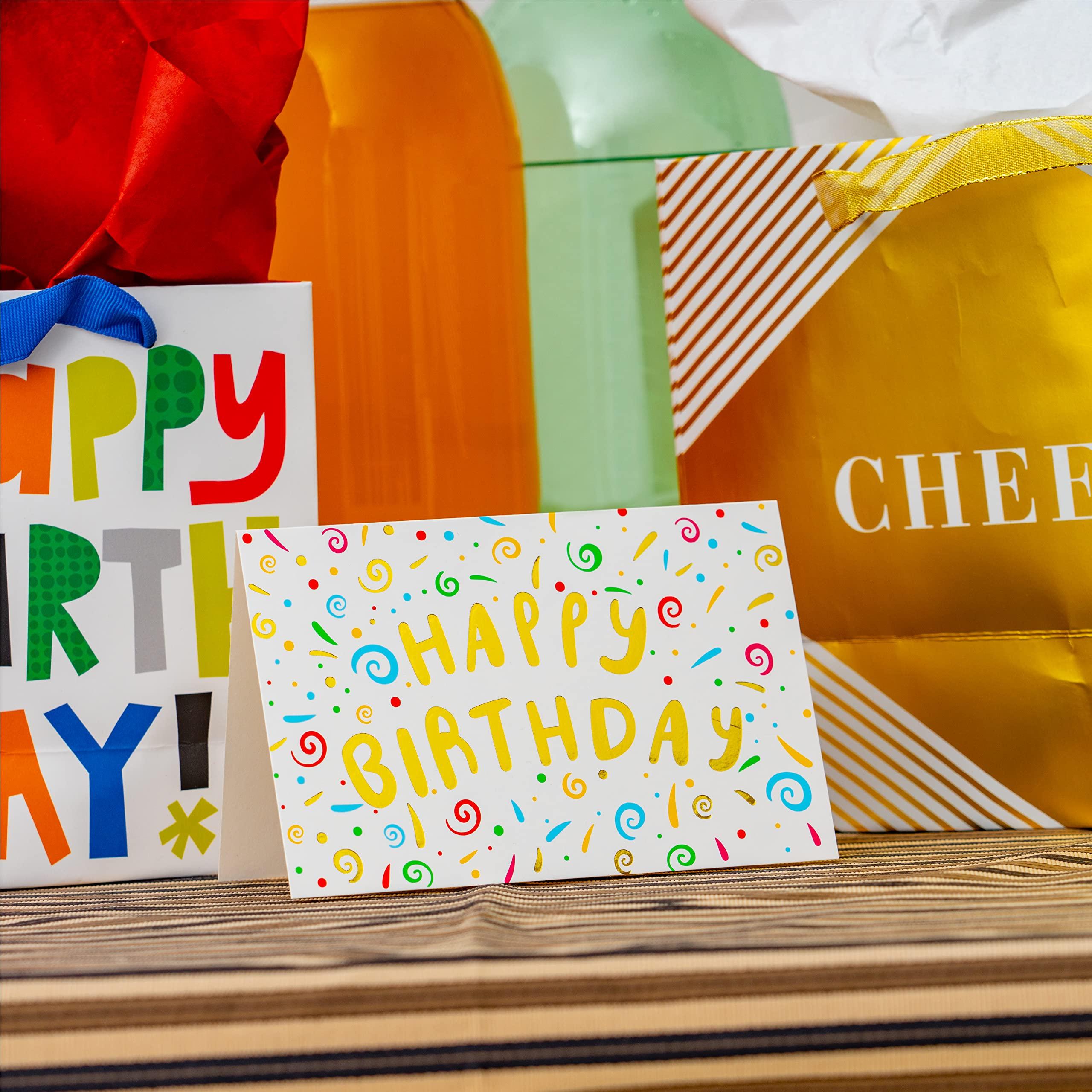 120 Pack Assorted Gold Foil Happy Birthday Cards with Envelopes, Organizer Box, Stickers, and Seals - 4x6 Inches, 8 Unique Designs, Ideal for Kids, Men, Women, and Elderly - Image 2